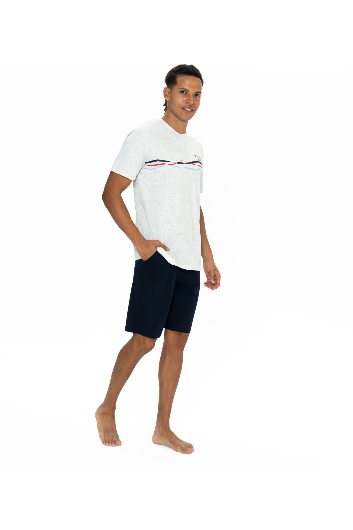 ست پیژامه و لباس خواب مردانه یقه گرد | یو اس پولو U.S. Polo Assn. TYC6E987397D85C3E22ED6B00 TR - تصویر 2