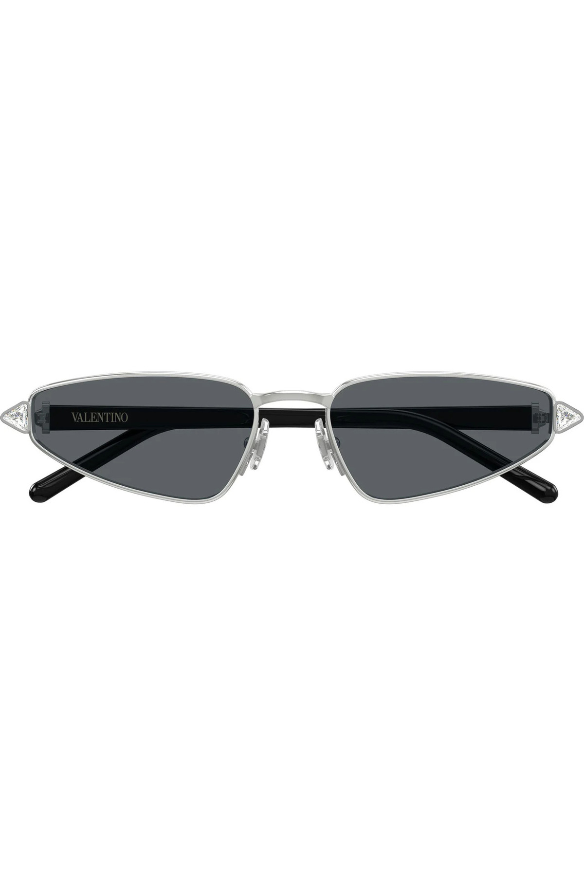 Valentino VG0035S 001 Silver Black Narrow Cat-Eye Gunes  display picture 1