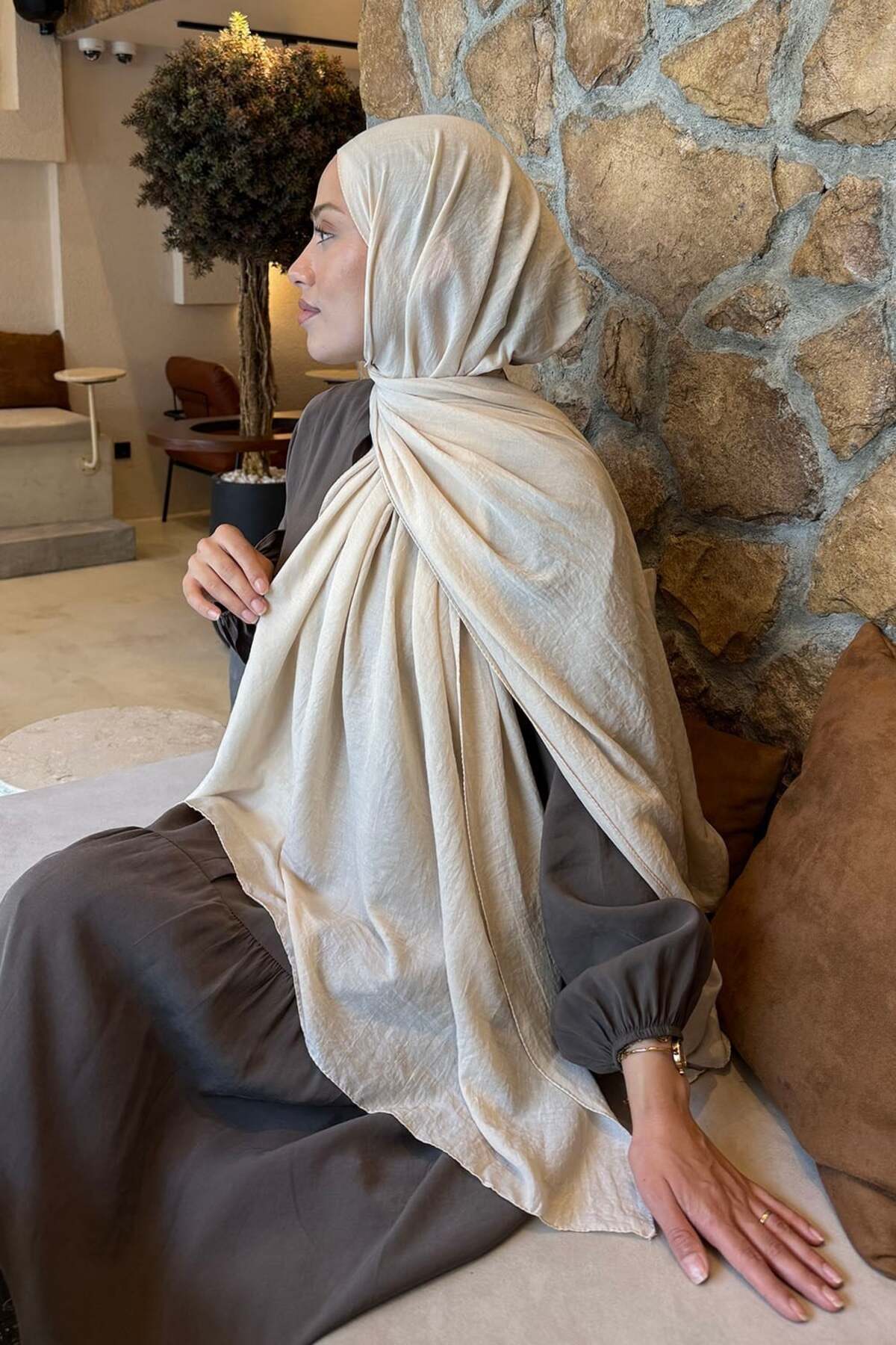 lamelif Rami Şal Bej görsel 4