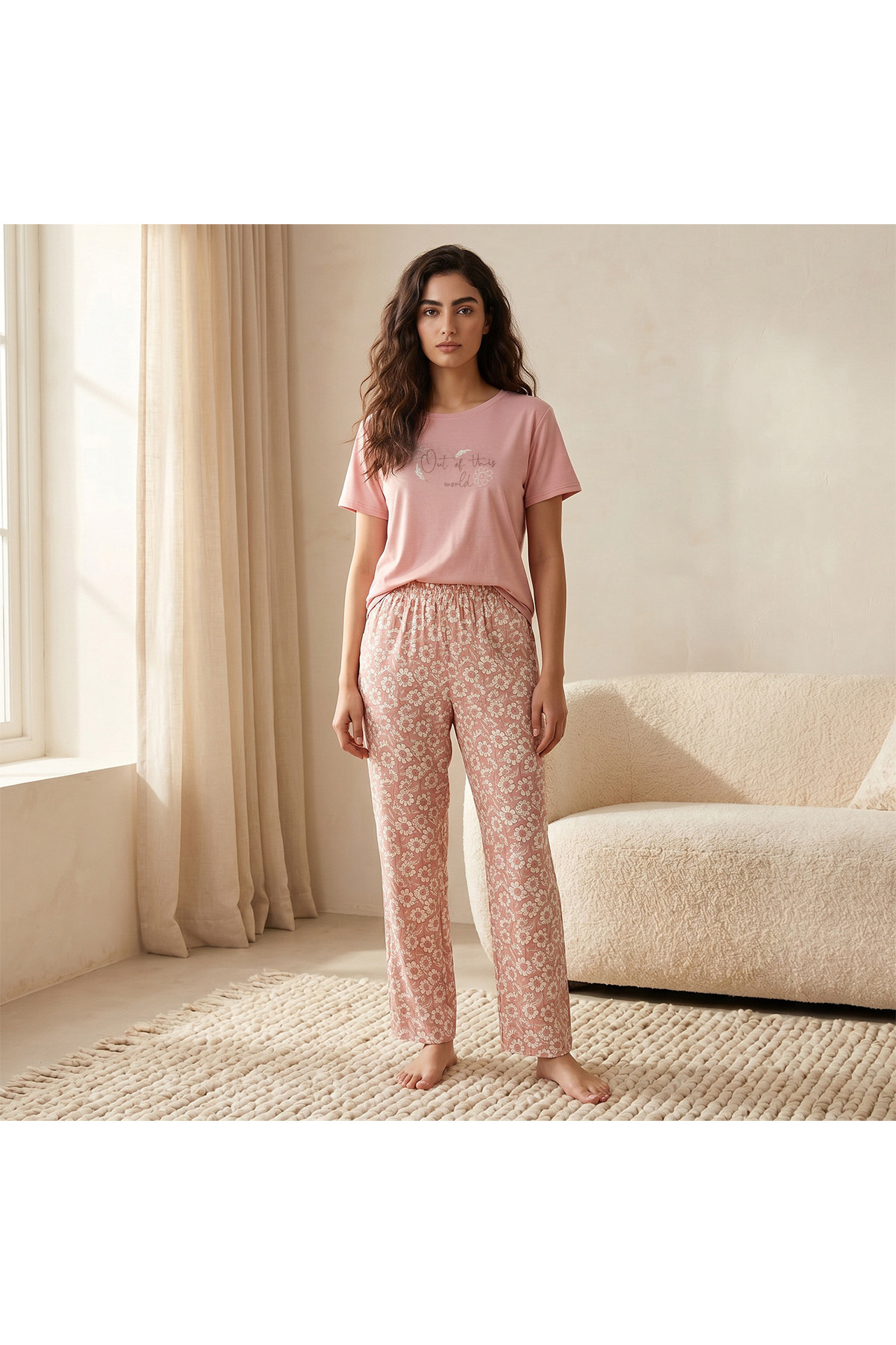 Splash FAV Intimates Pyjama Set T-shirt & Trousers Viscose