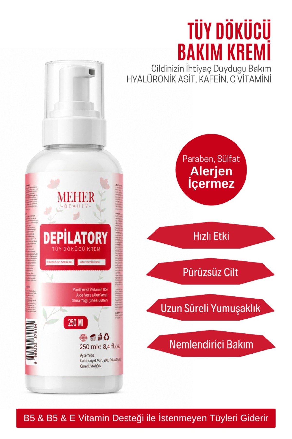Professional Bacak & Vücut Tüy Dökücü Krem Güzel Koku Tüm Cilt Tipleri İçin 250ml — 56561 — تصویر 2 از 3