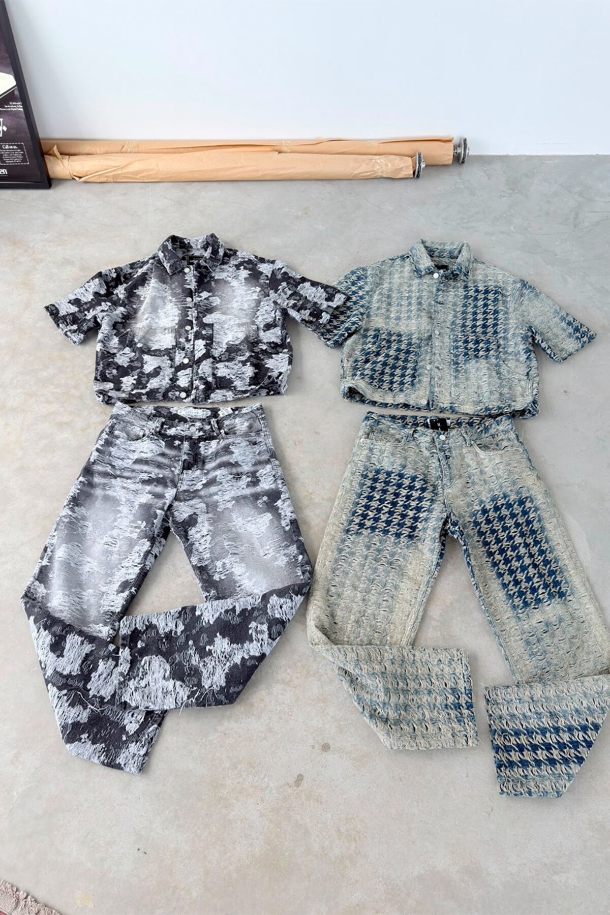 HAFKA Eskitme Mavi Storm Wash Boxy Fit Kot Ceket görsel 4