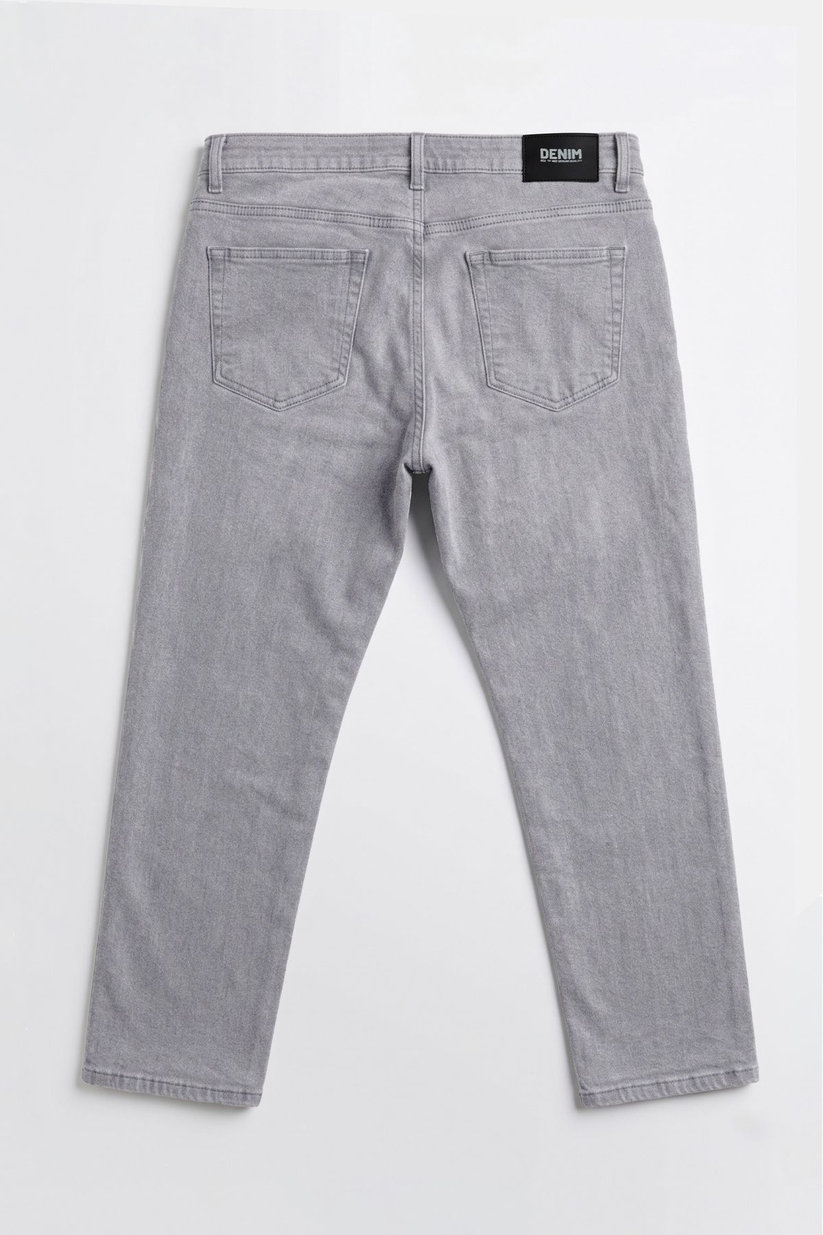 Denim Gri Erkek Kot Pantolon Likralı Klasik Kesim Büyük Beden Jean görsel 4