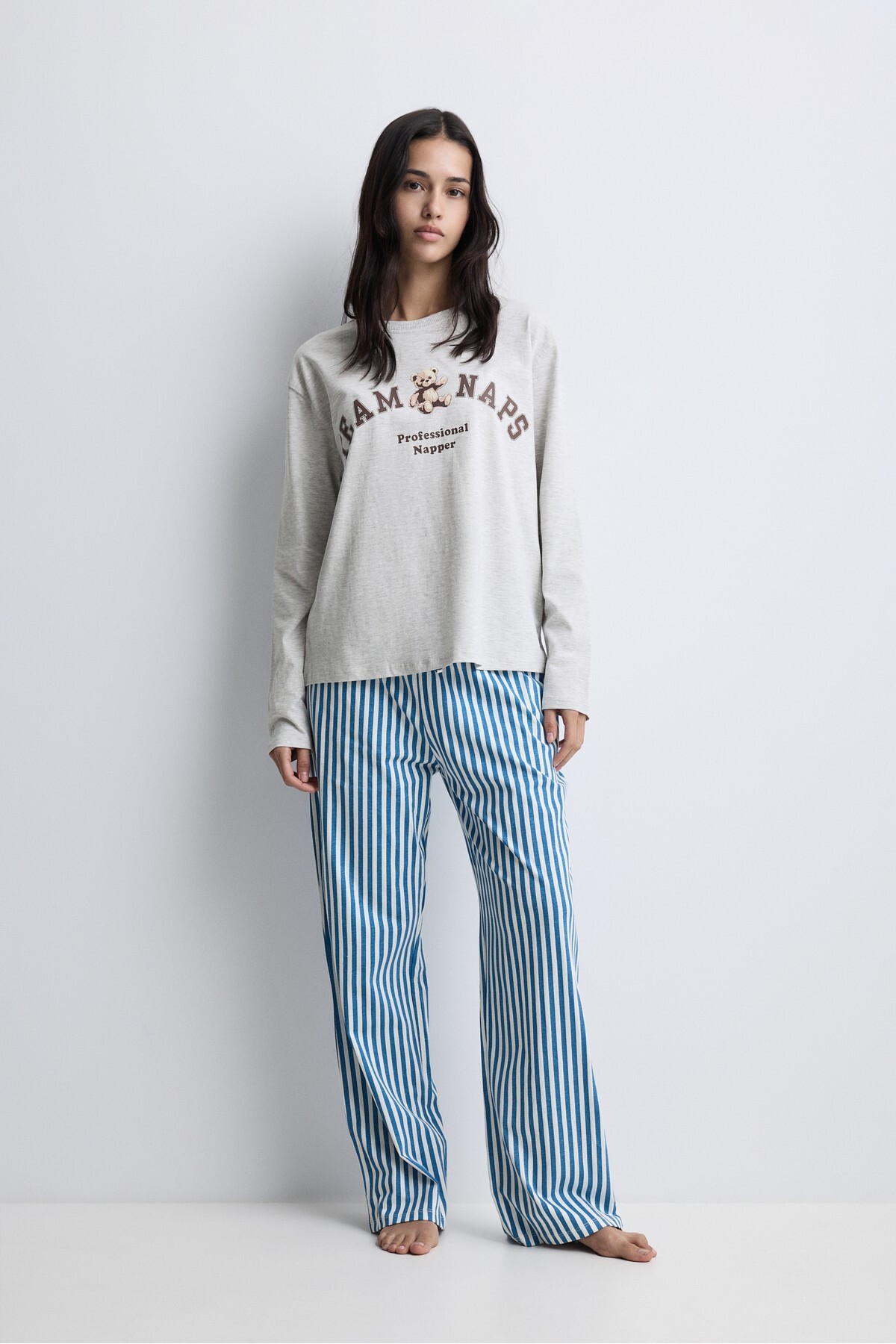 LEFTIES Baskılı uzun pijama takımı