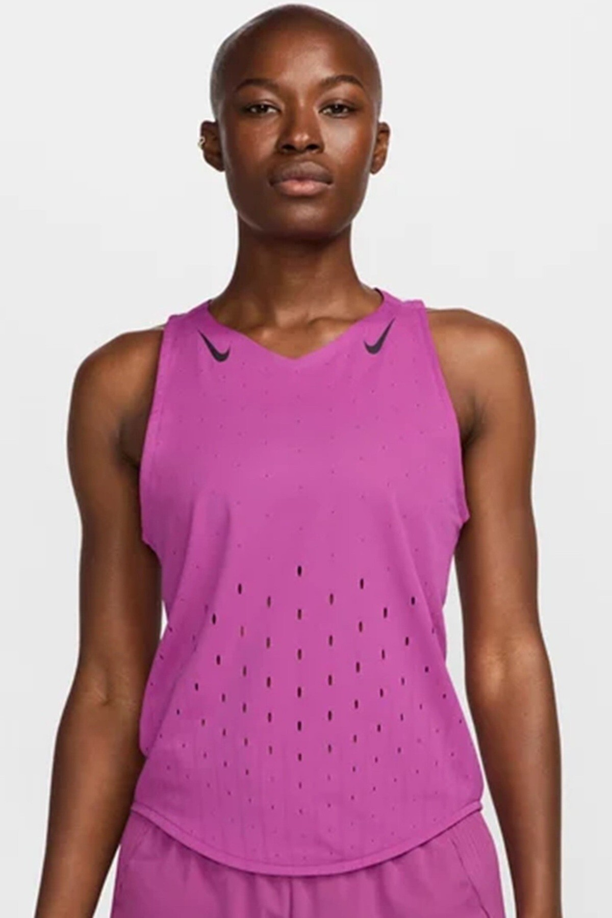 Nike Dri Fit AeroSwift Running ADV Singlet Tank Top Purple Lazer