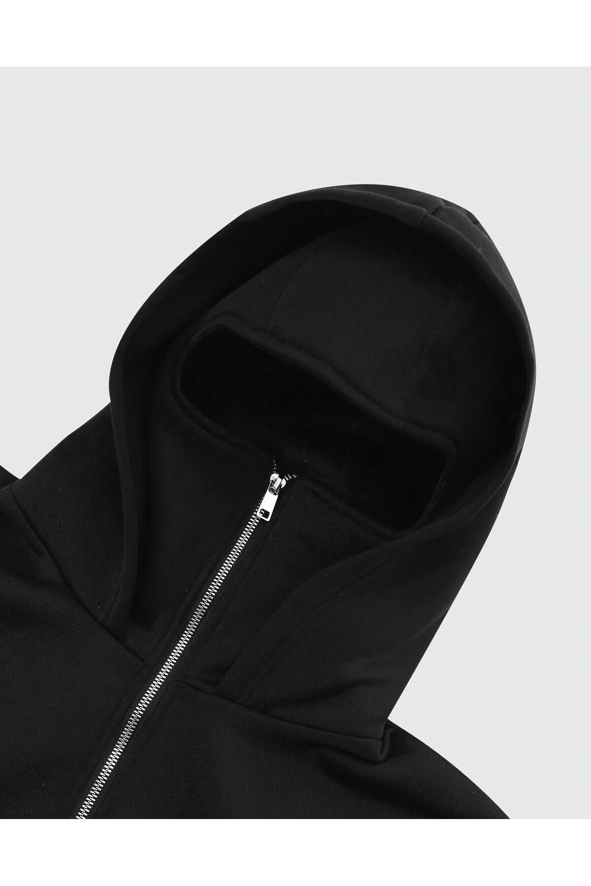 LAND MODA Erkekler için Kapüşonlu Ceket, Yüz Maskesi, Koruyucu Balaklava Tasarımı, Sonbahar/Kış Outdoor Bisiklet Koşu Spor Montu, Yan Cepler, Bol Kesim görsel 6