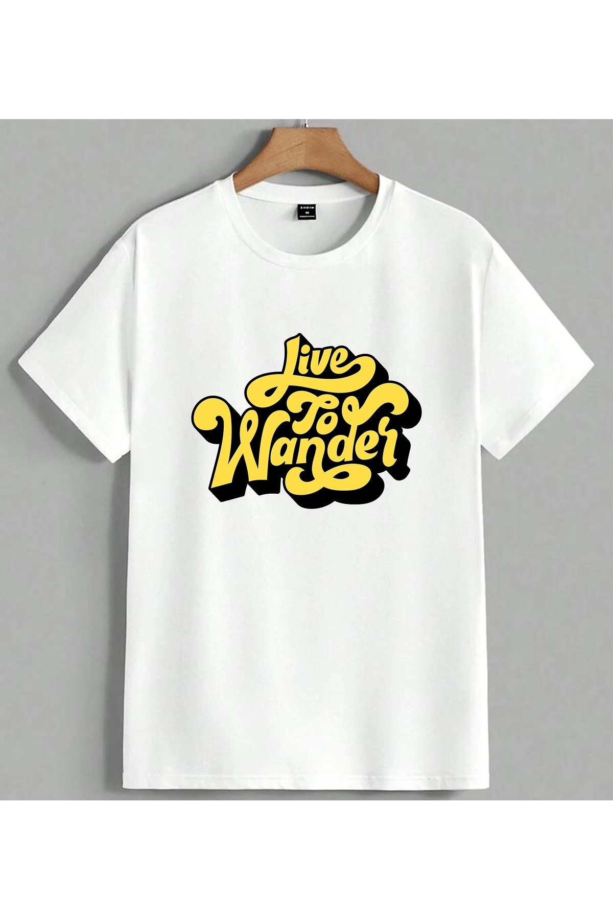 ELFERA Live to Wander Sari Typography Printed Unisex Oversize T-Shirt White