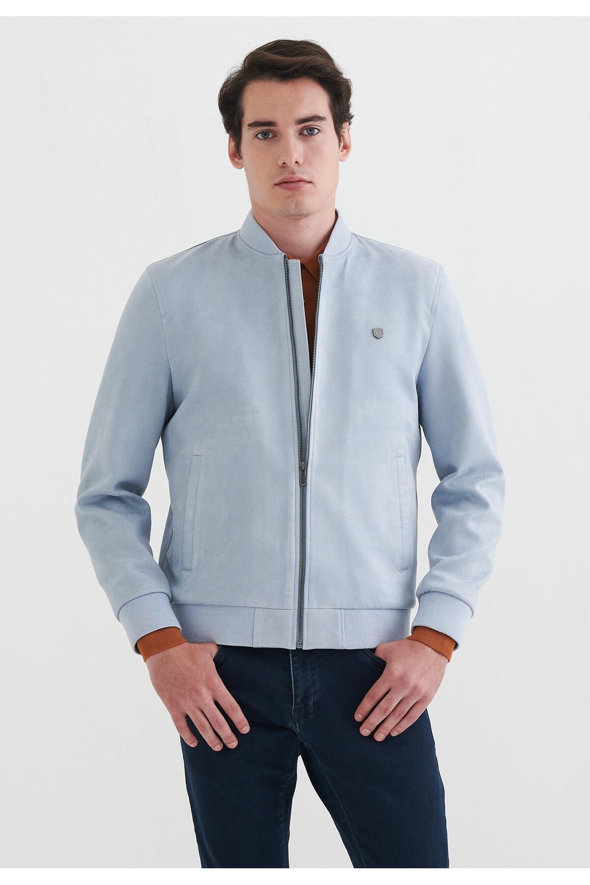 کاپشن جیر مردانه چرم مصنوعی Roul Classic Zip-Up Regular Fit پیر کاردین کاپشن Pierre Cardin