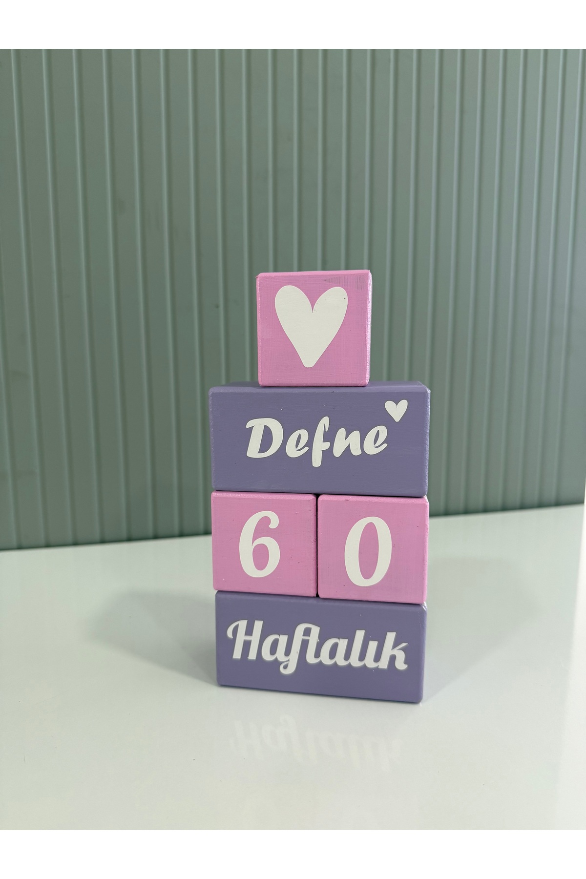 Mor pembe bebek anı küpü isim küpü