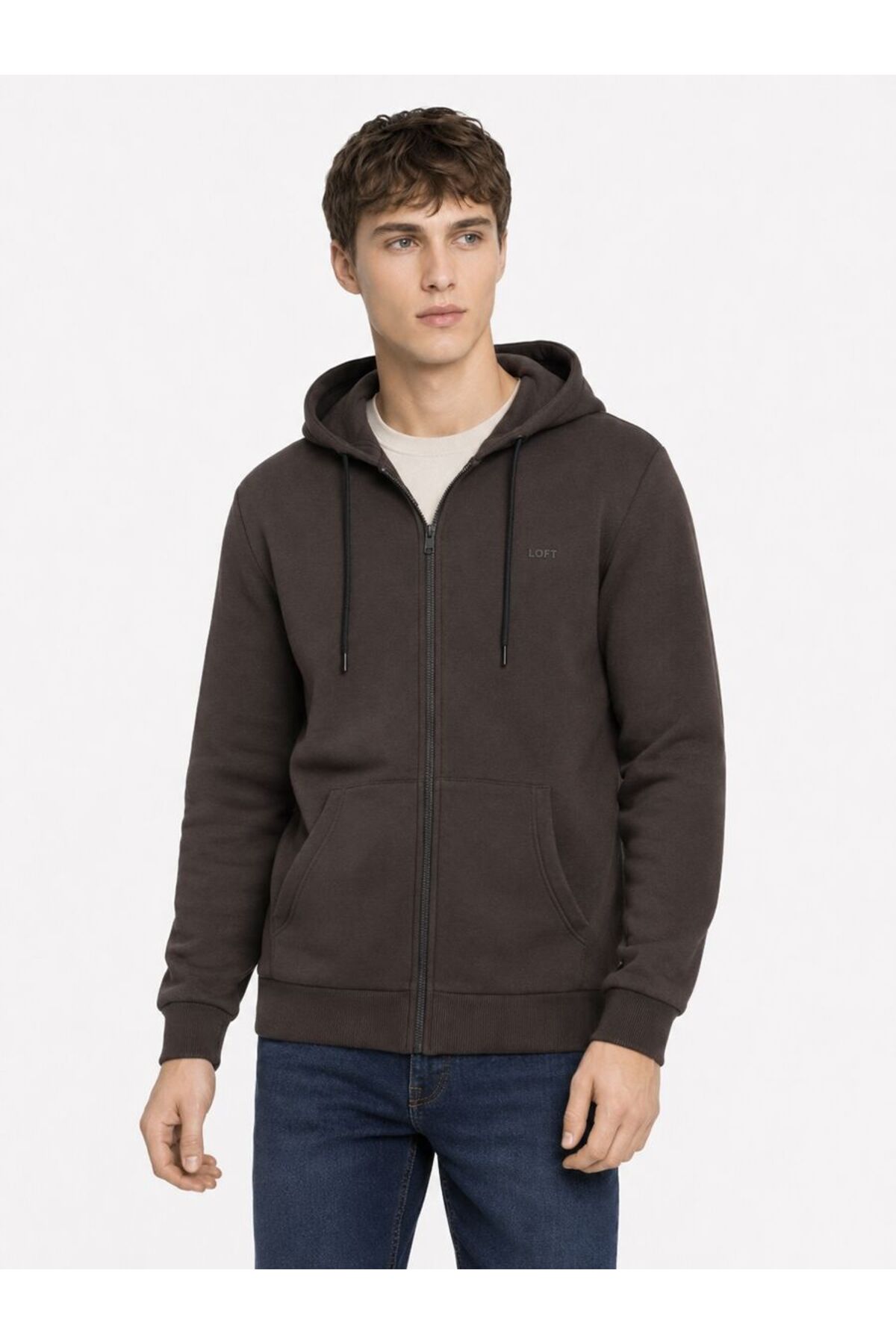 Regular Fit Erkek Hırka — قهوه‌ای LF2044040_Q1.V1 — تصویر 2 از 5