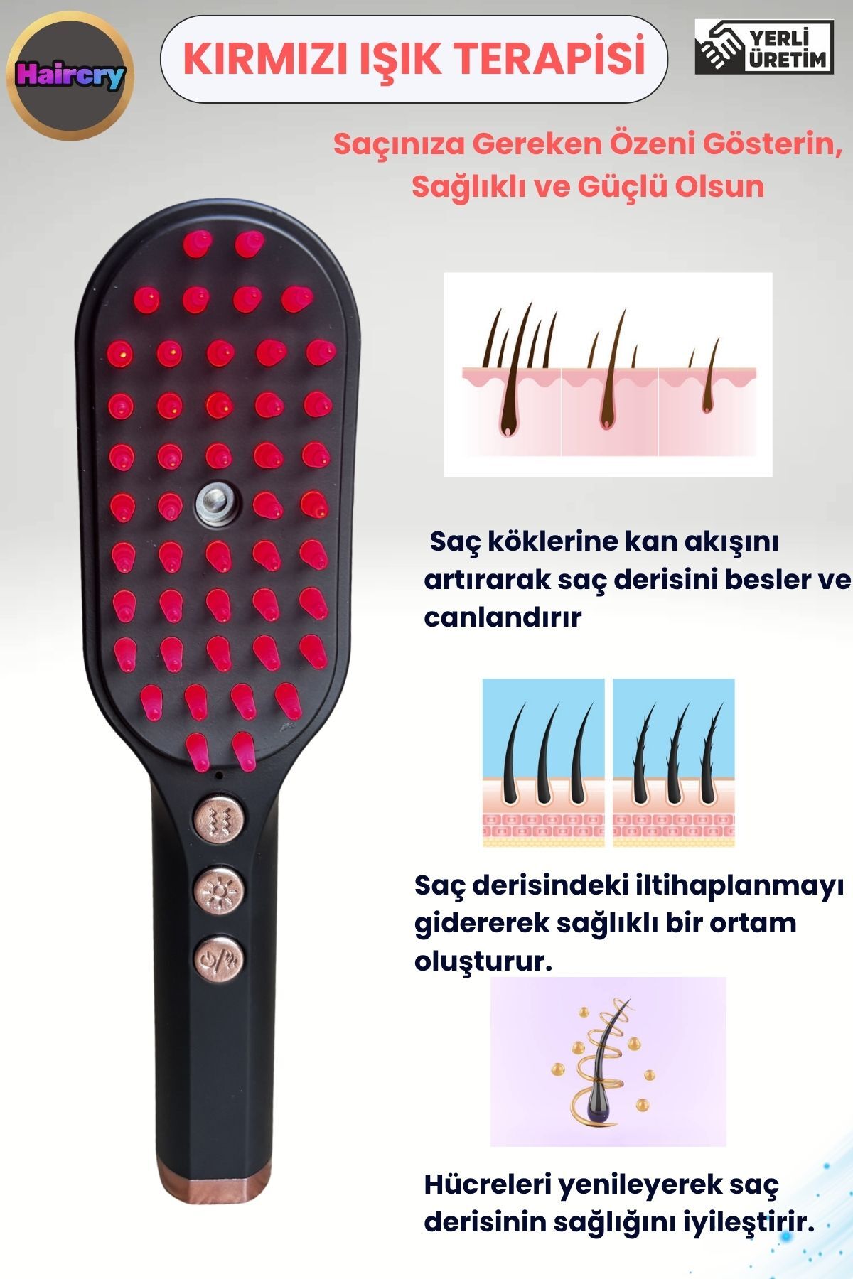 Velda Tech Haircry Evde Profesyonel Bakım 3'ü 1 Arada Buharlı Saç Bakım Cihazı - Soğuk Buhar & Işık — Tekil — تصویر 6 از 9
