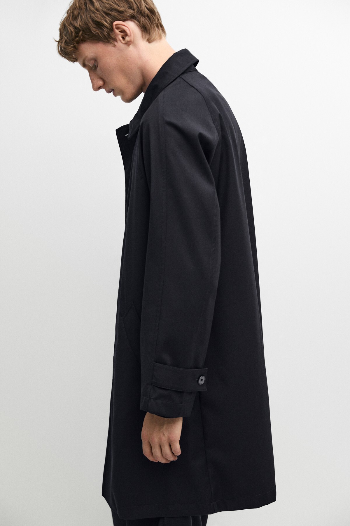 Massimo Dutti %100 yün trençkot görsel 4