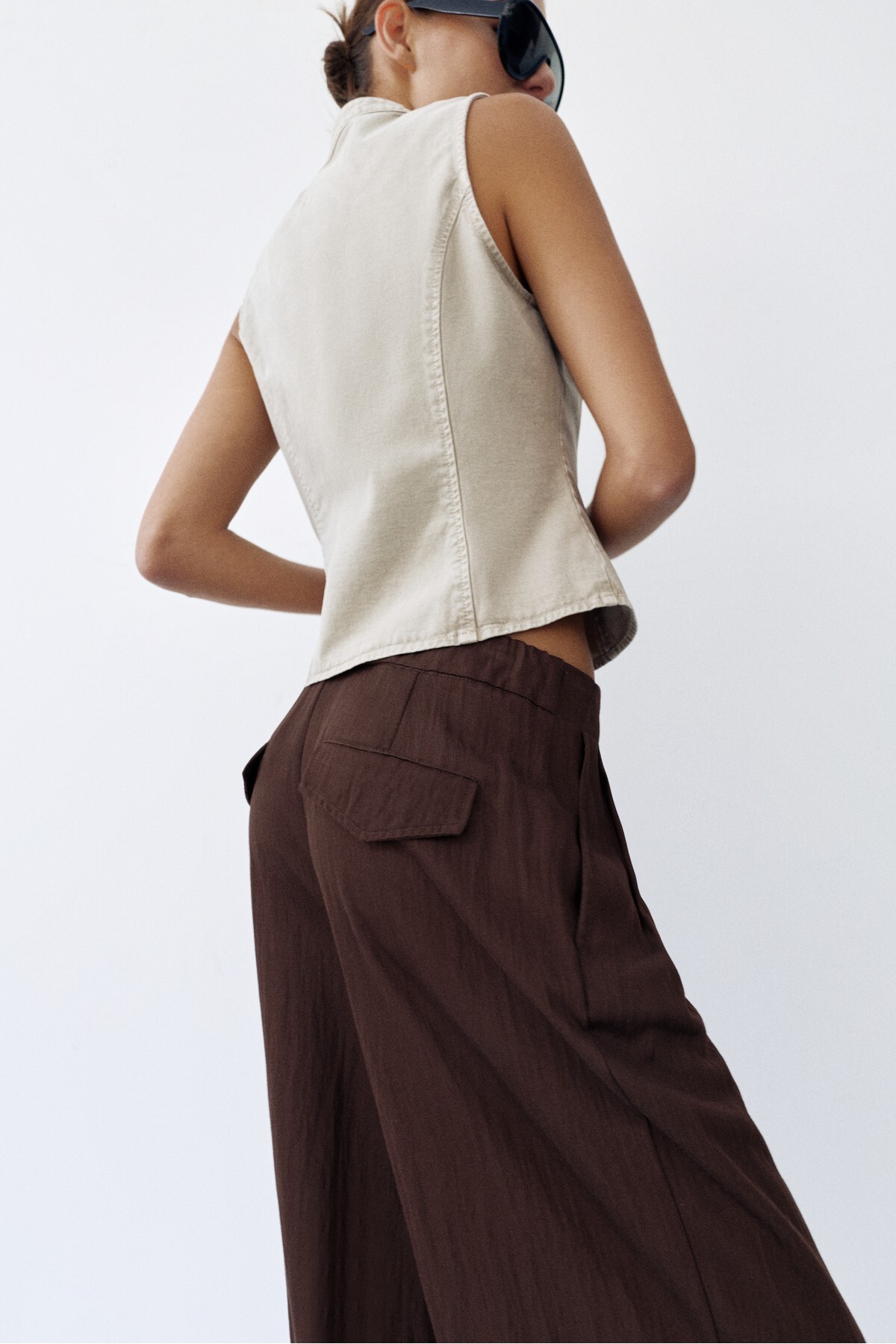 Pull & Bear Pensli kumaş pantolon görsel 7