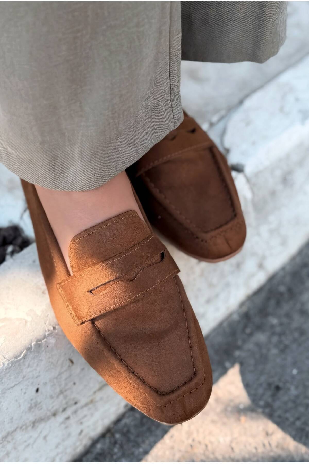 I Love Shoes Orvino Kadın Loafer Kahverengi Süet görsel 2