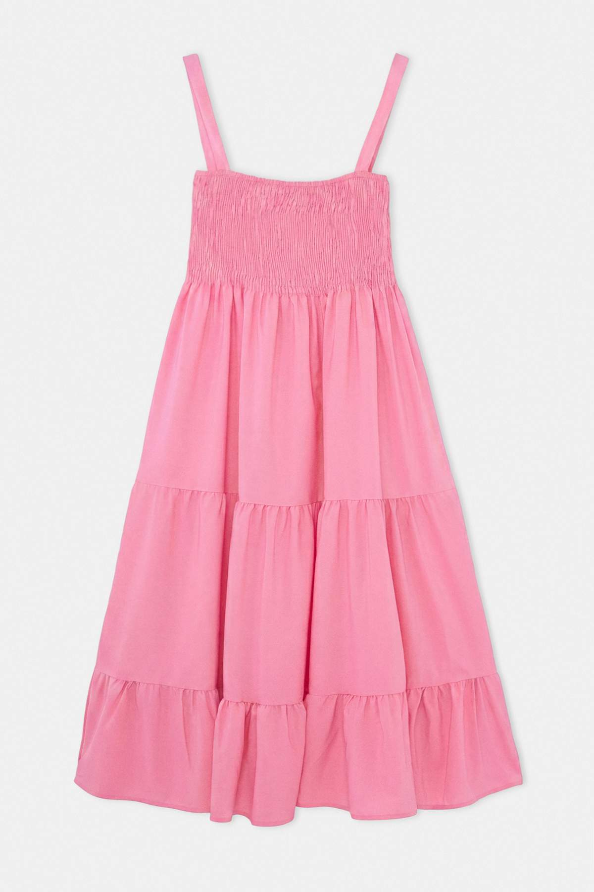 Trendyolmilla Curve Pembe Dokuma Büyük Beden Elbise TBBSS26AH00033