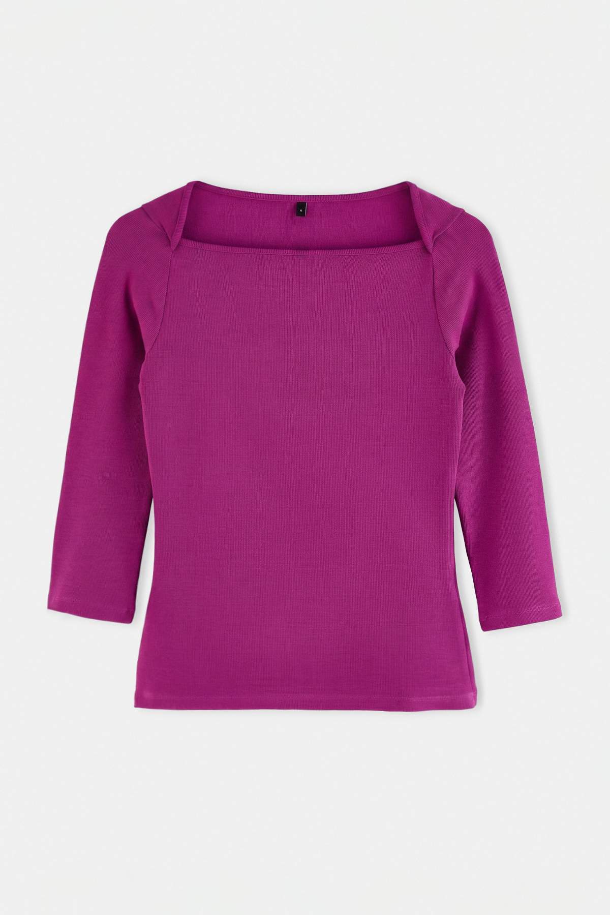 Trendyolmilla Mor Düz Fitted Kayık Yaka Standart Kol Truvakar Kol Regular Kaşkorse Örme Bluz TWOAW27BZ00028