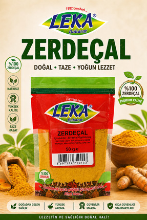leka baharat Doğal Zerdeçal Tozu 50 g | Katkısız, Saf, Aromatik Baharat – Yem...