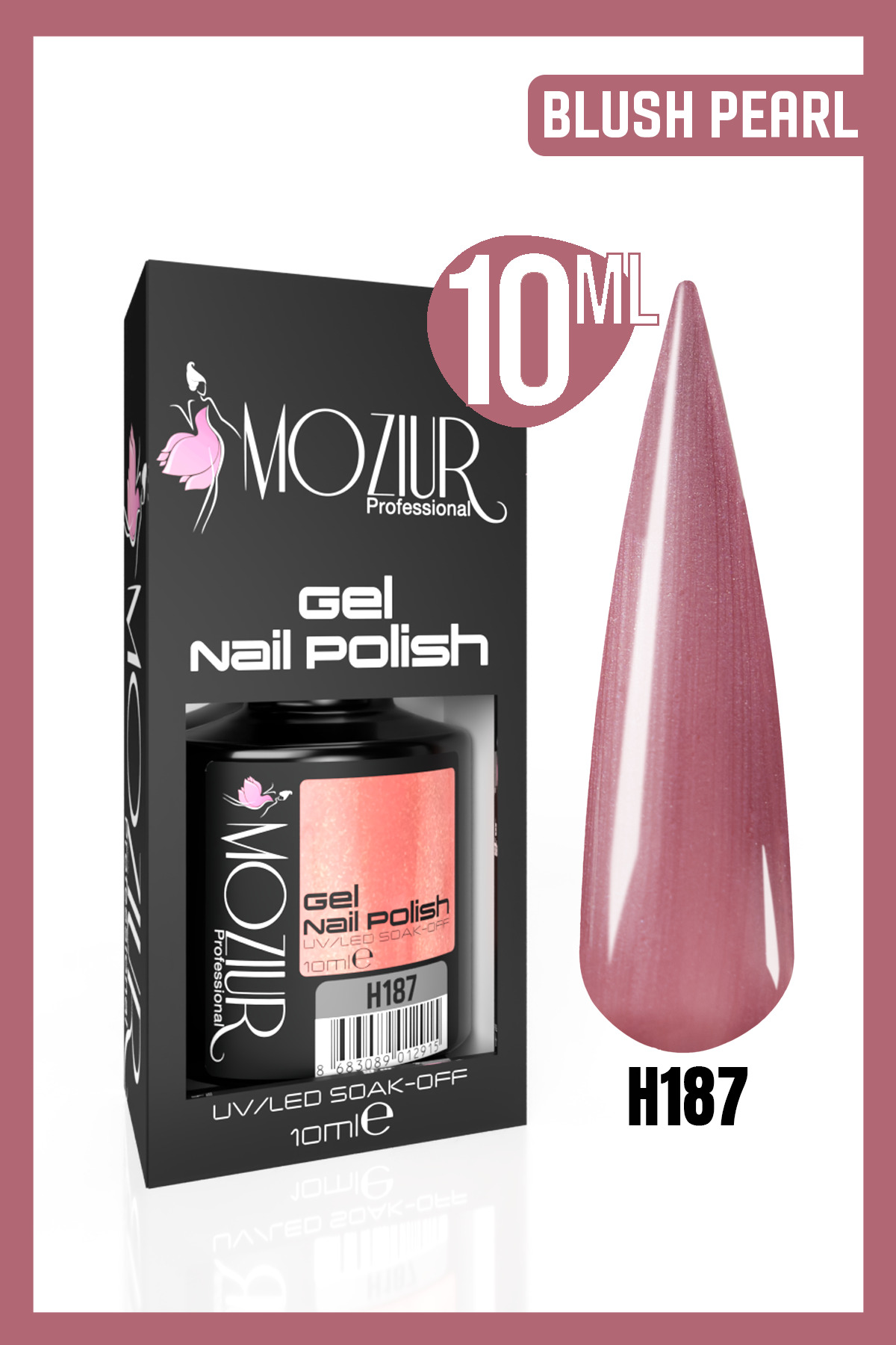 MOZIUR Kalıcı Oje Uv Led H187 (SEDEFLİ SERİ) 10ml — بنفش 8683089012311