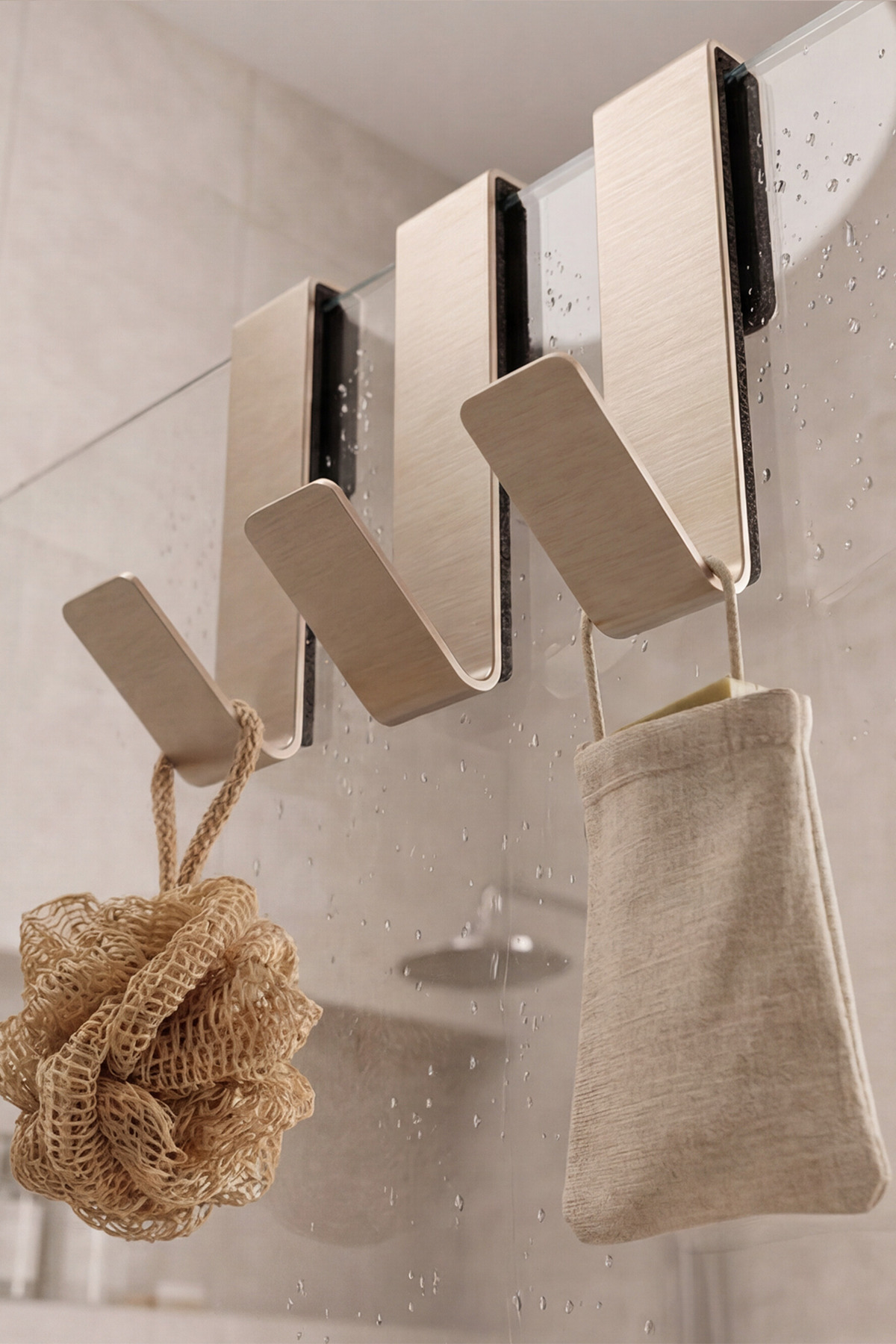Stainless Steel Inox Towel Hanger, Special Hanger for Shower Cabin Glass,Bathroom Shower Cabin Hanger 3 Pieces Glass Hanger