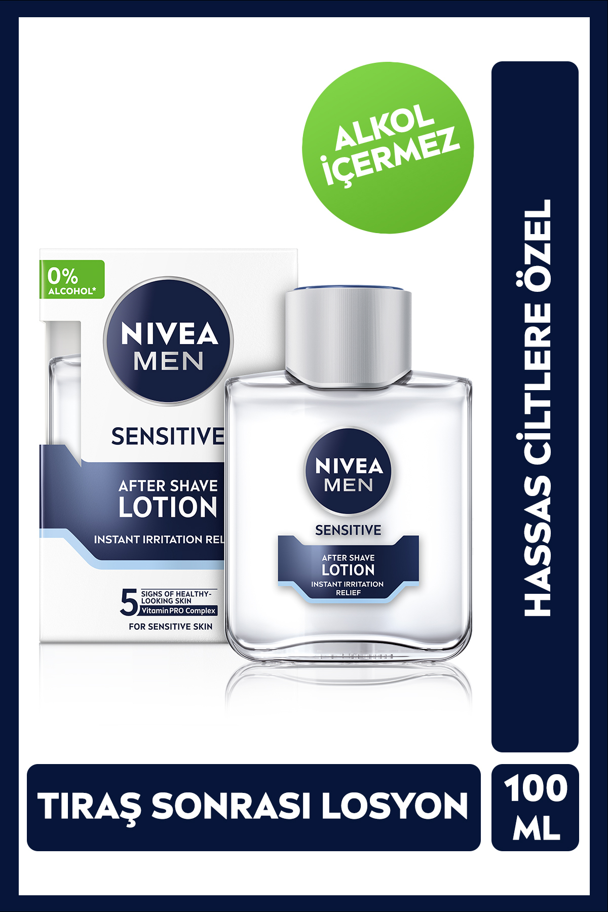NIVEA MEN Erkek Hassas Ciltlere Özel Tıraş Sonrası Losyon 100ml, Alkolsüz, Tahriş Karşıtı, Rahatlatıcı - Fiyatı, Yorumları