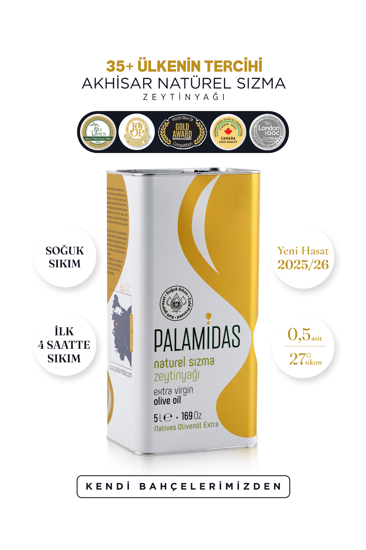 Palamidas Soğuk Sıkım Zeytinyağı 2020/21 Yeni Hasat 5 lt Teneke Fiyatı