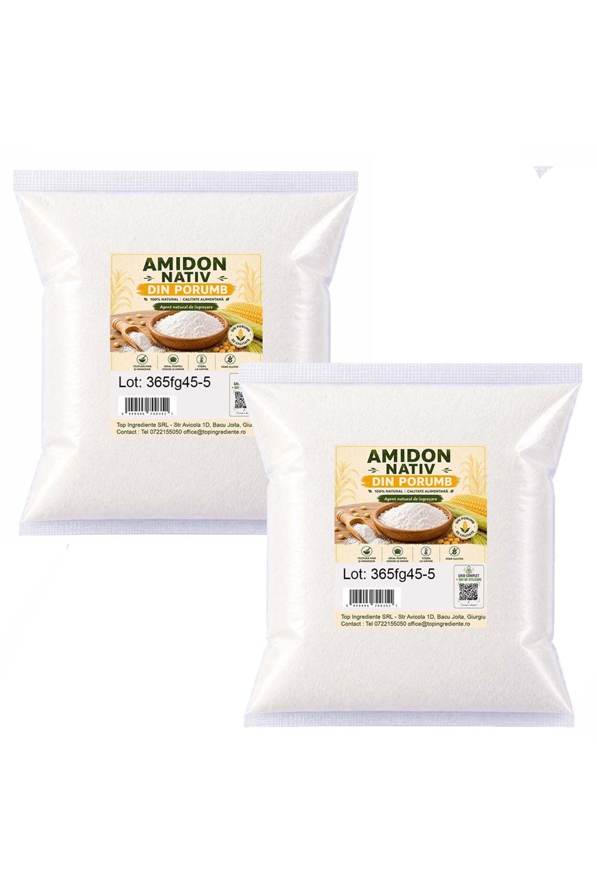 Top Ingrediente Amidon Alimentar Din Porumb 1kg (2x500g)