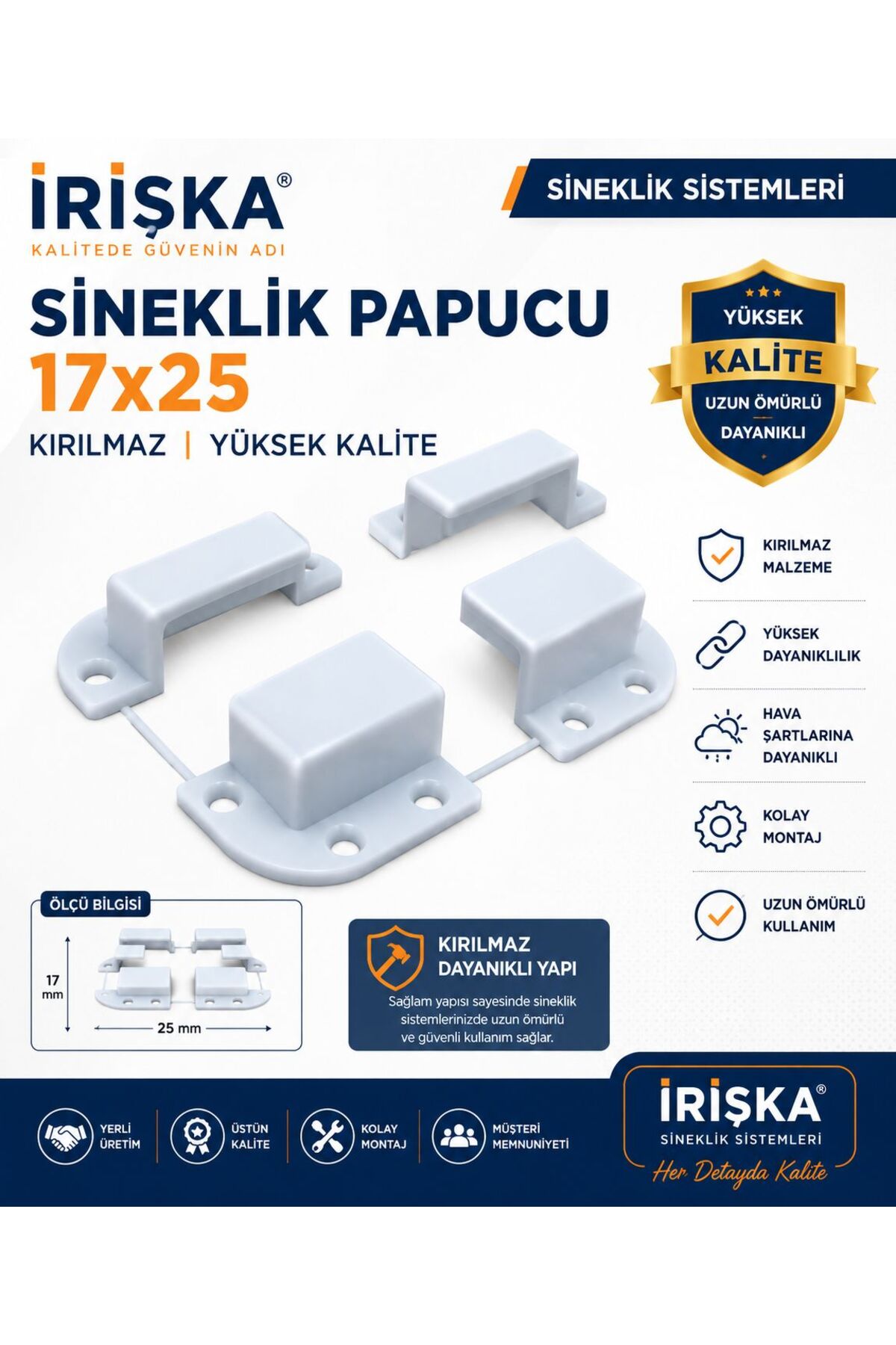 irişka 17x25 Sineklik Köşe Papuçu Takımı (sineklik Tutucu Kasa