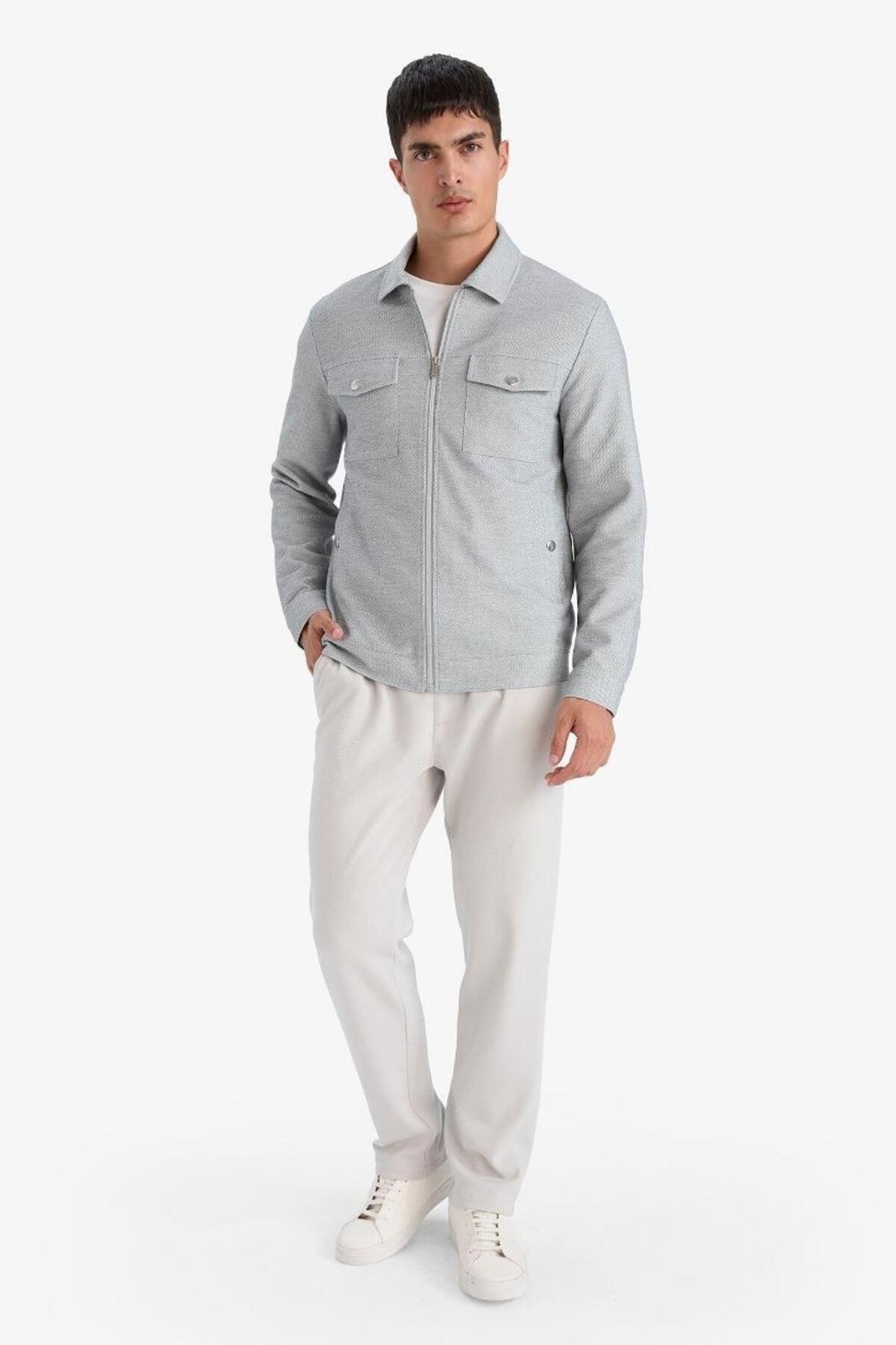 DeFacto Esnek Basic Beli Bağcıklı Cepli Düz Paça Jogger Pantolon C6022AX25SP görsel 3