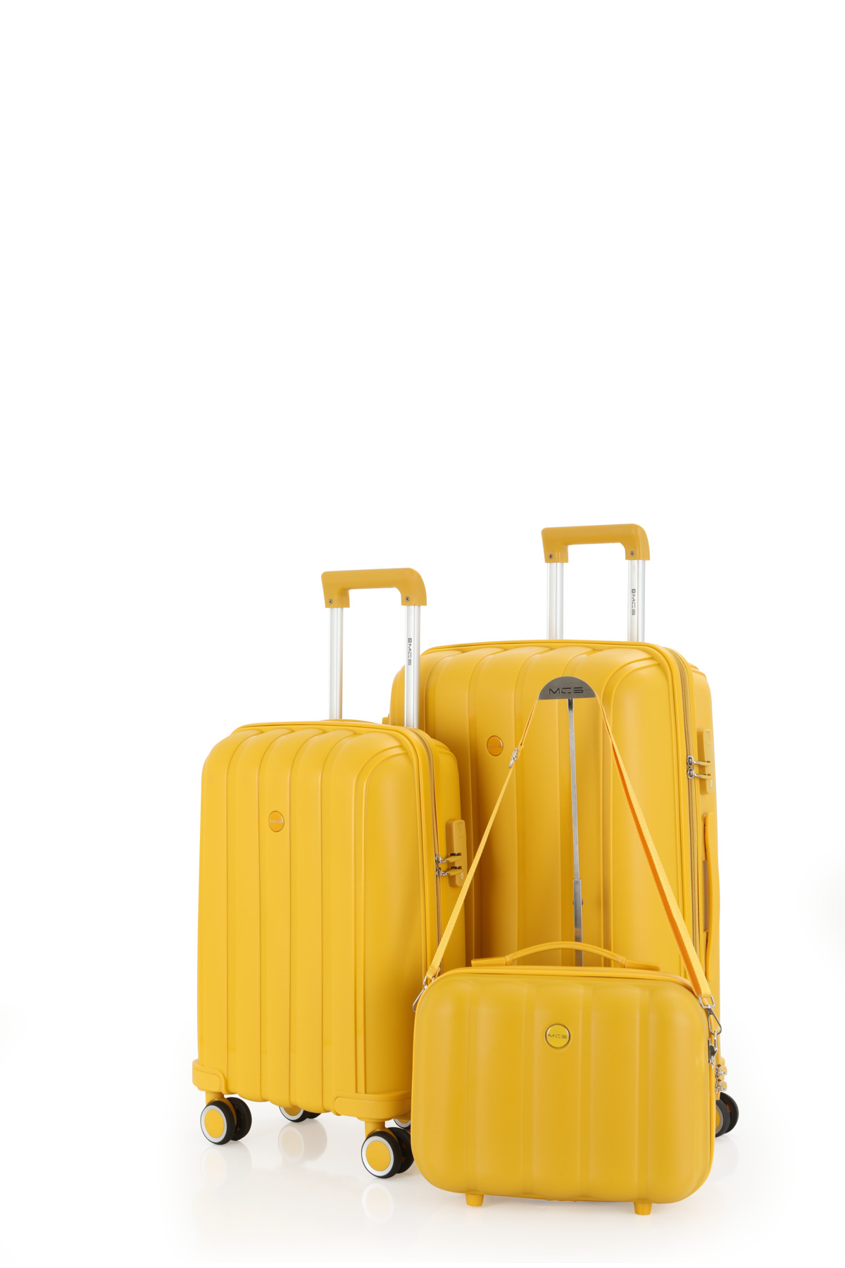 MÇS Polypropylene 3-Piece Suitcase Set Medium & Cabin & Makeup V305