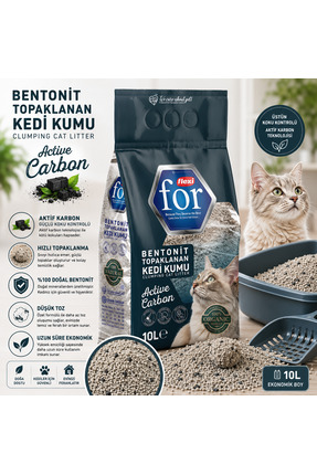 Flexi For Aktif Karbonlu Bentonit Topaklanan Premium Kedi Kumu 10 L - Tozsuz ...