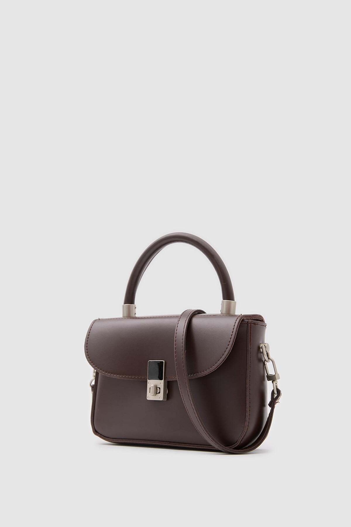 Shule Bags Cobble Small Çapraz Çanta Kahve görsel 5