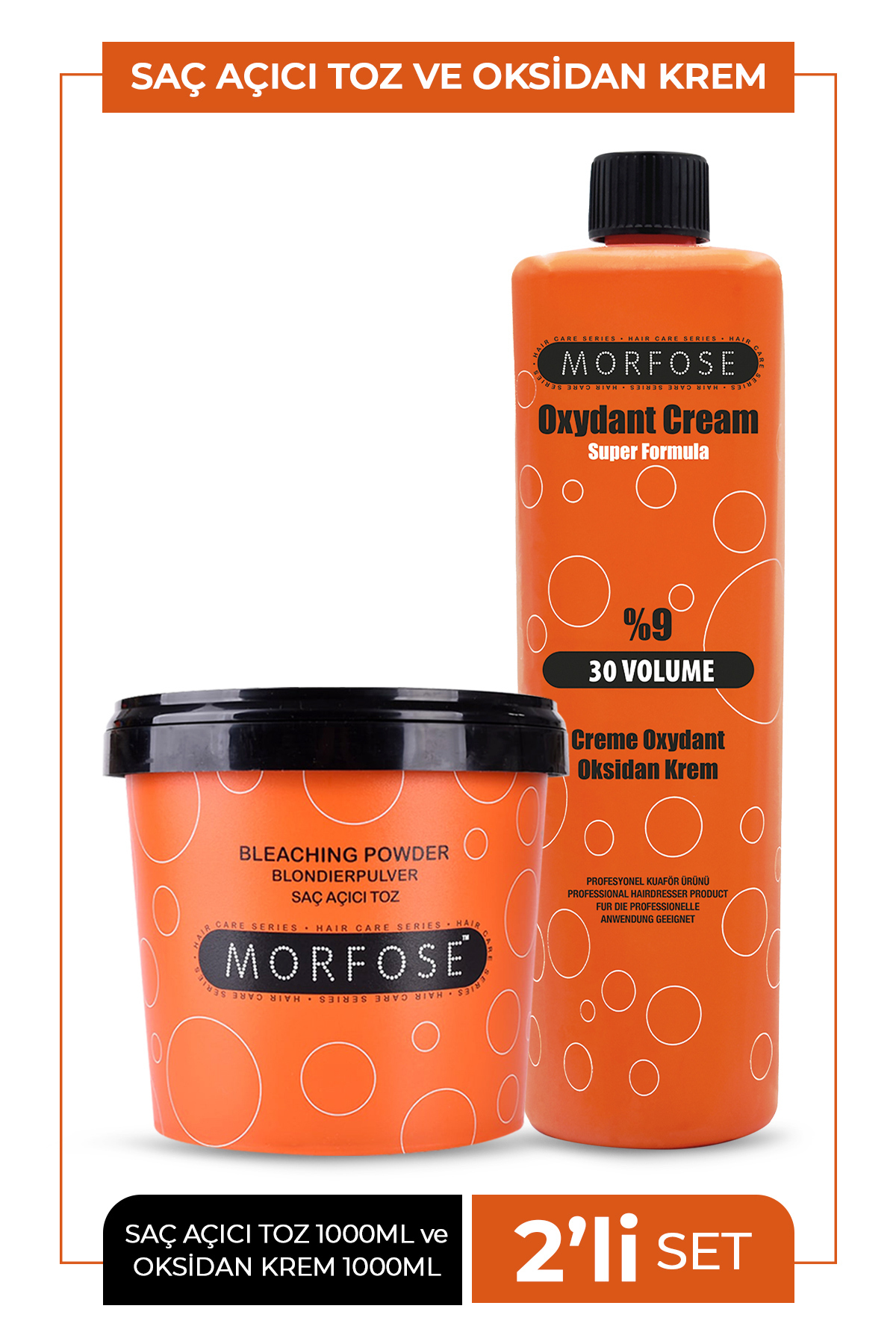 Morfose Mavi Toz Saç Açıcı Oryal 1000 gr 30 Volume Oksidan 1000 ml — 1100002013-1