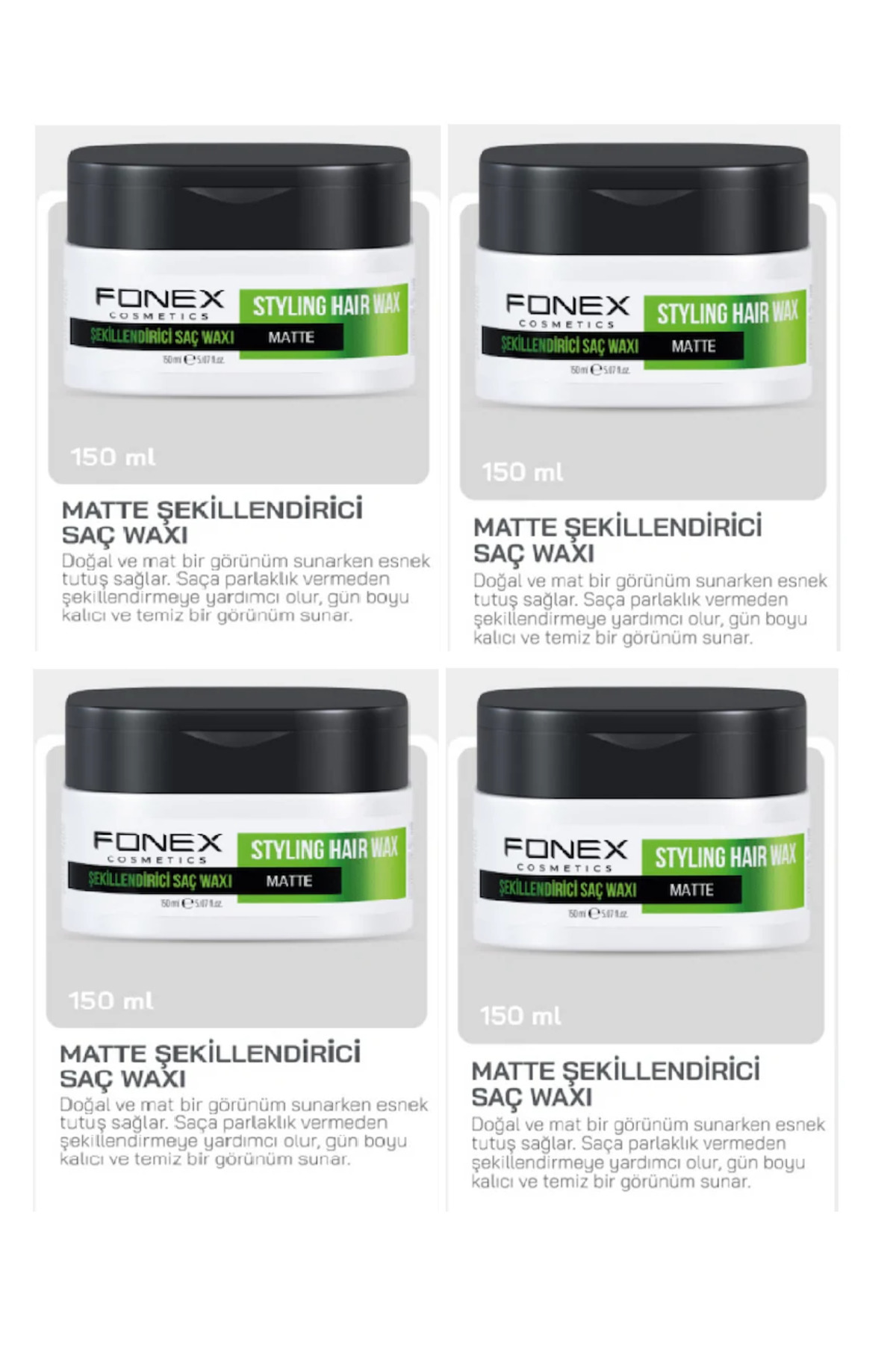 Fonex Fnx Barber Matte Effect Wax 150 Ml 4 Adet — 191988005877