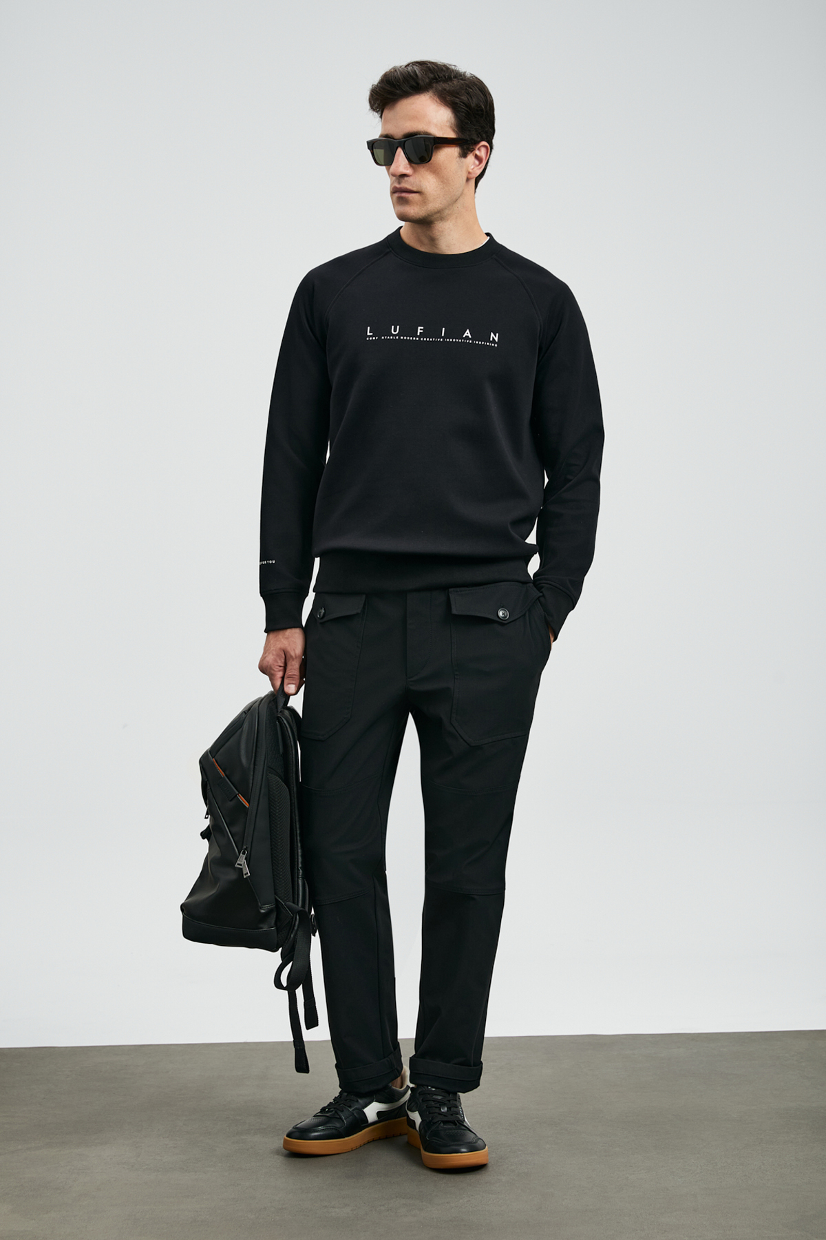 Lufian Cooper Erkek Sweatshirt Siyah görsel 3