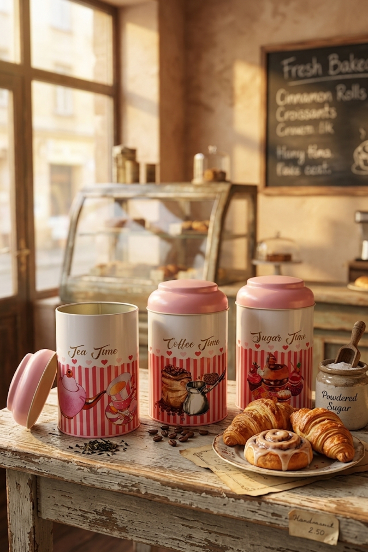 Evle Cylinder Storage Container Ø105 Set of 3, Sprinkles Set
