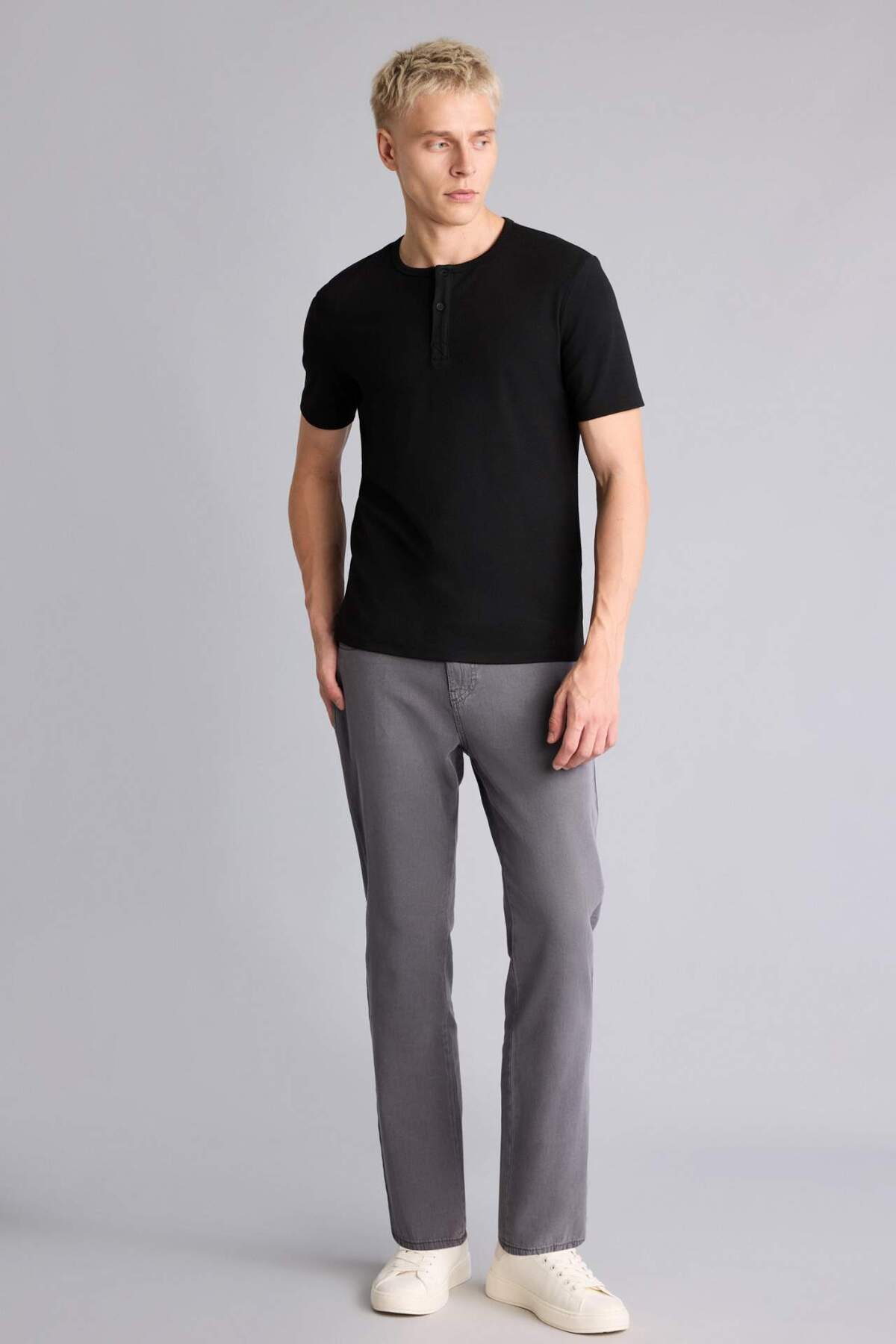 DeFacto Straight Fit Normal Bel Boru Paça Jean Pantolon I0377AX26SM — خاکستری