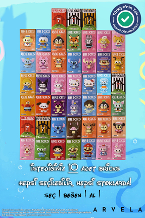 Arvela 10 Adet Bricks Marka Tamamı Seçmeli Mini Blok Seti - 10lu - Sen Ne Seç...