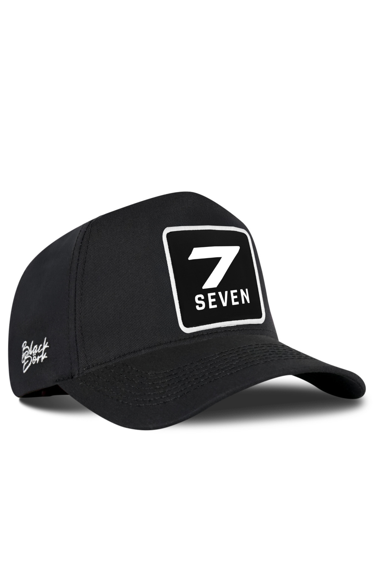 Black Baseball Cap with Number 7 Logo