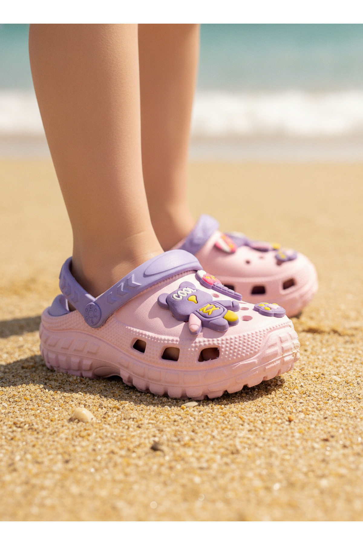 Ayıcıklı Unisex Çocuk Terlik Pembe Terlik