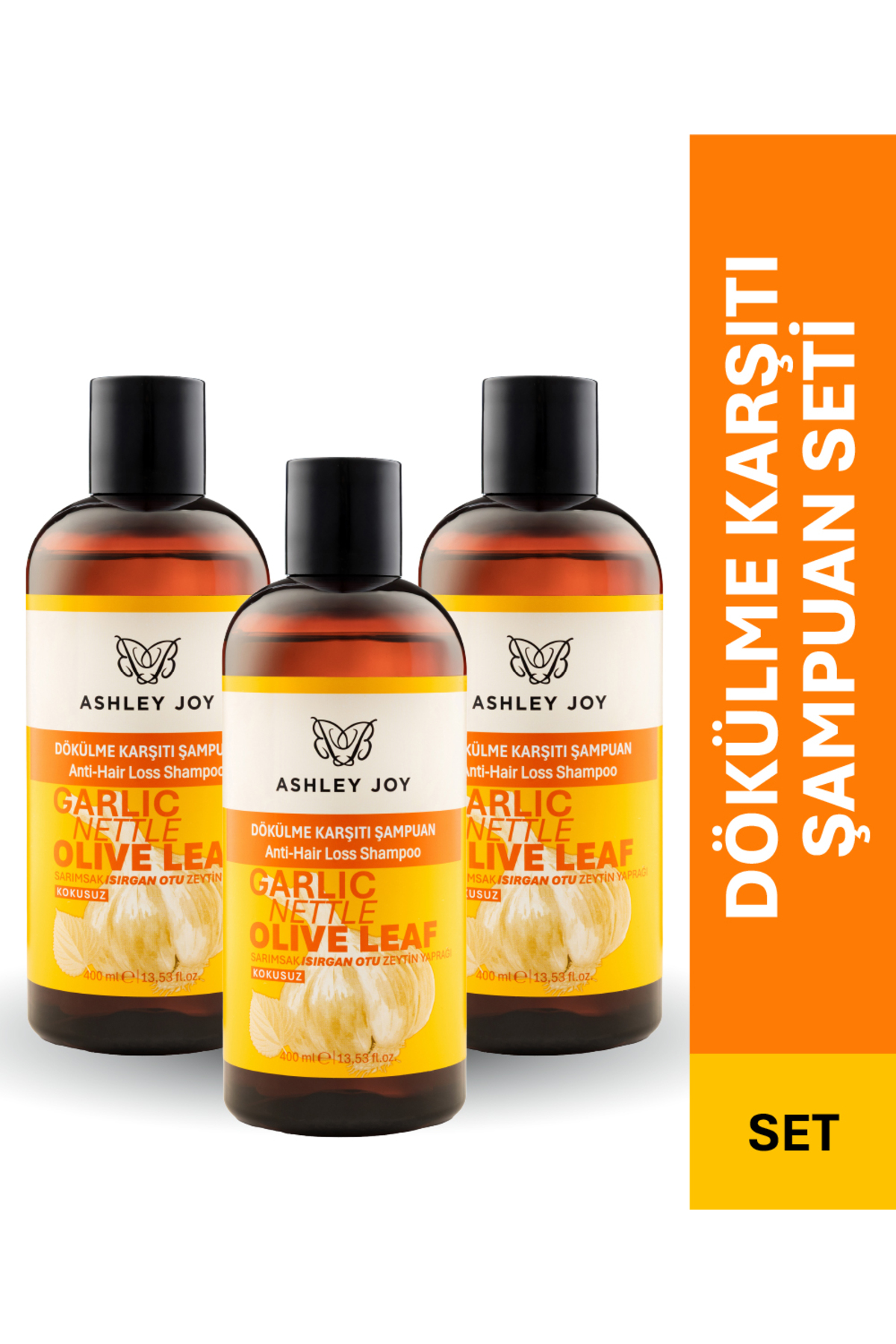 ASHLEY JOY Dökülme Karşıtı Keratin Ve Kafein Içeren Sülfatsız Güçlendirici Şampuan 400 ml X3 Set — AJ.10.00039
