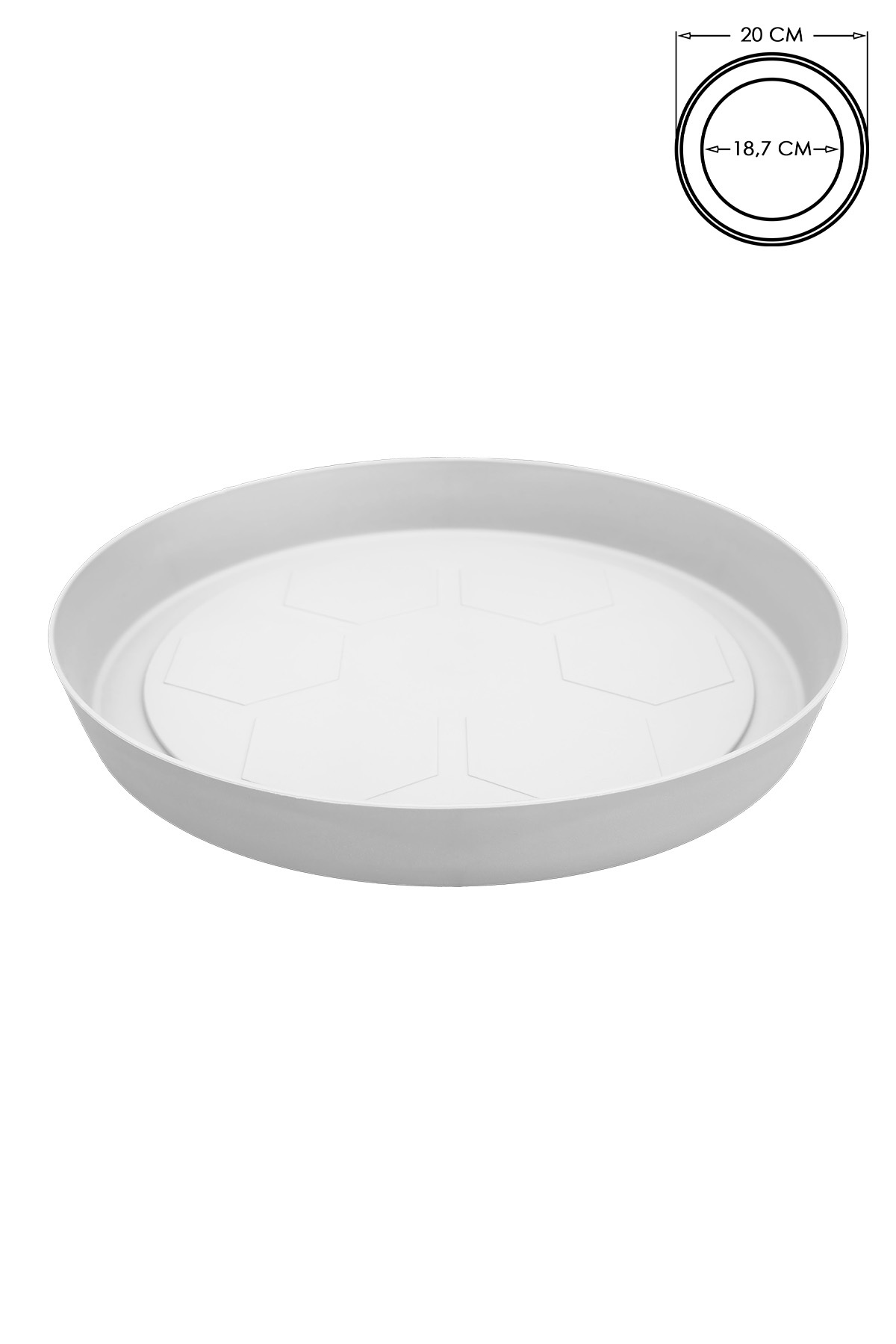 ToXA Saksı Tabağı 20cm Yalı Vaha No5 Tabak Kirli Beyaz Serinova