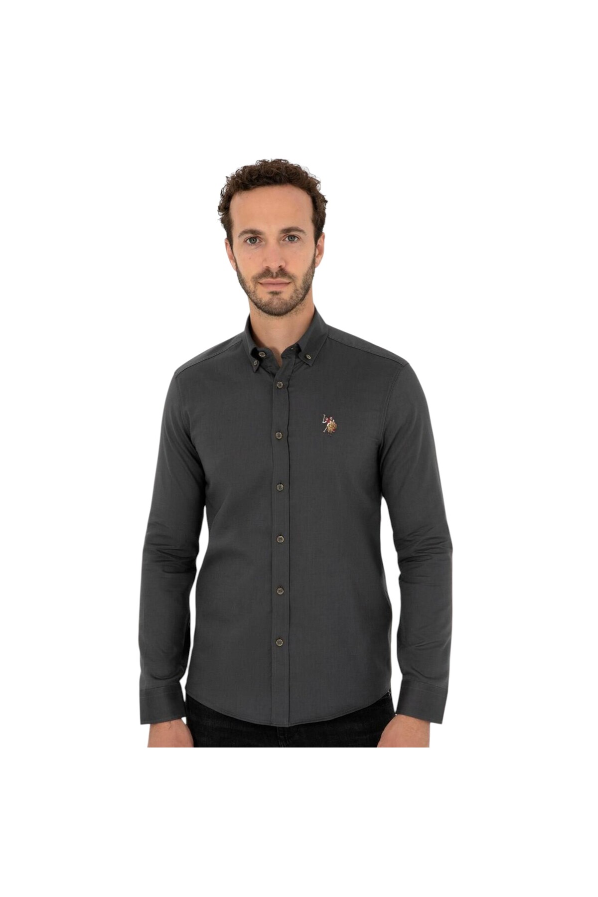 1672341 POLO DOKUMA GÖMLEK — خاکستری 23KEAYDLGMLK003 — تصویر 7 از 8