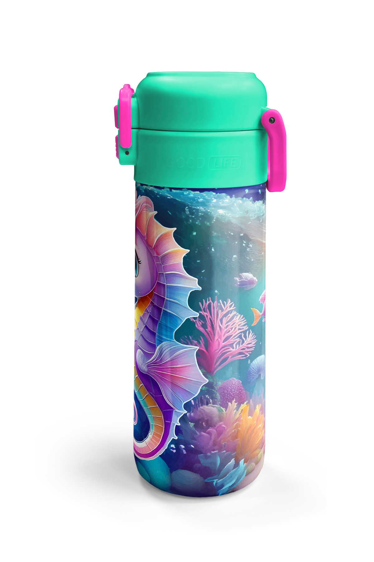Kids Denizatı Desenli Pipetli ve Direkt İçim Çelik Termos 500 ml 31988