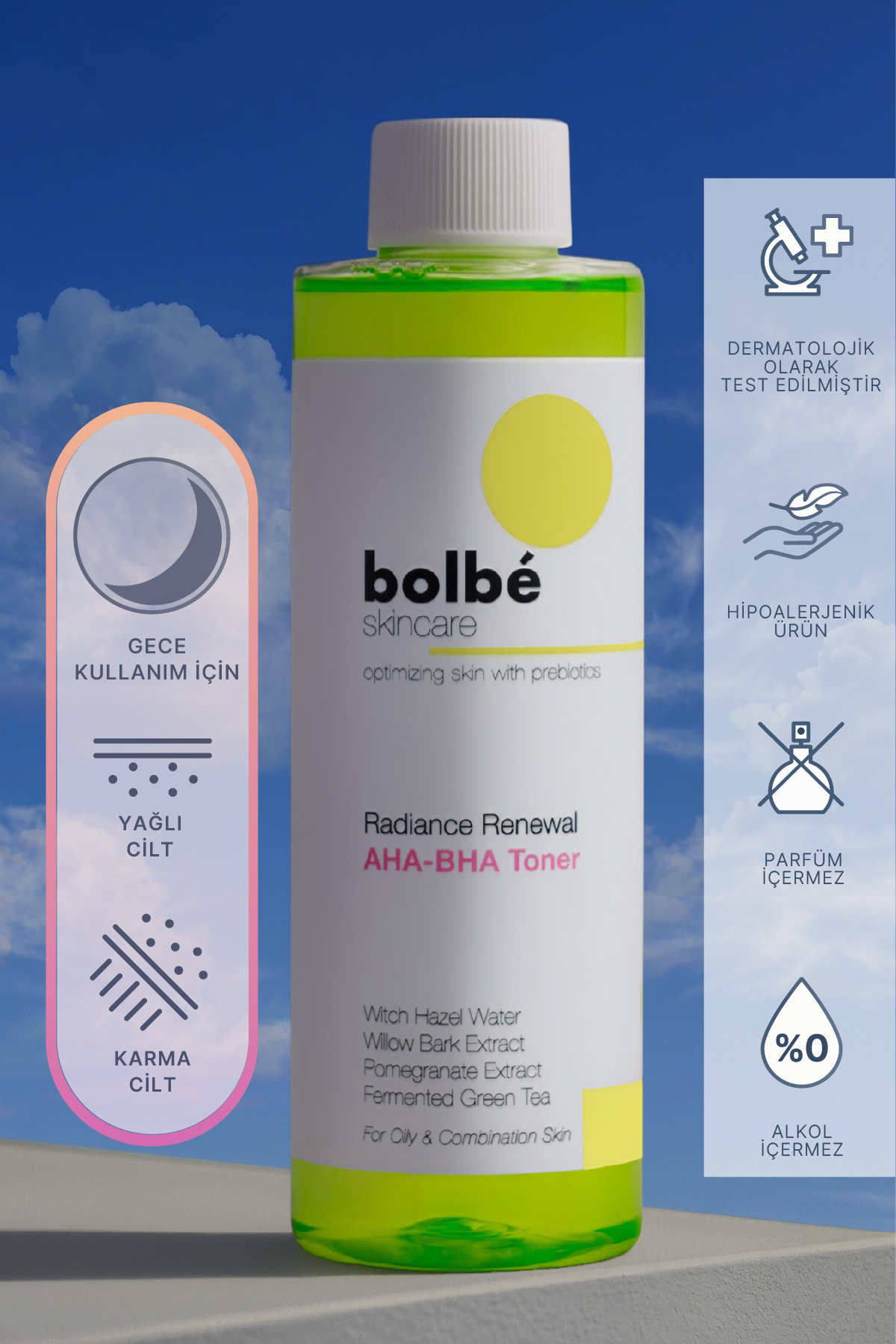 Peeling Etkili, Canlandırıcı, Cilt Tonu Eşitleyici, Gözenek Sıkılaştırıcı AHA-BHA Tonik - 200 ml — 6703c08d88844 — تصویر 5 از 6