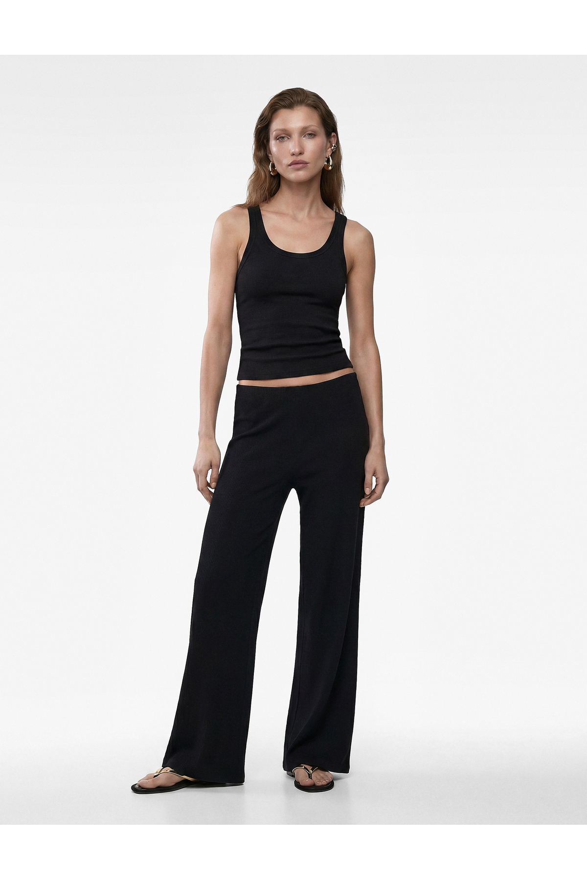 Koton Bürümcük Fabric Textured Straight Wide Leg Trousers