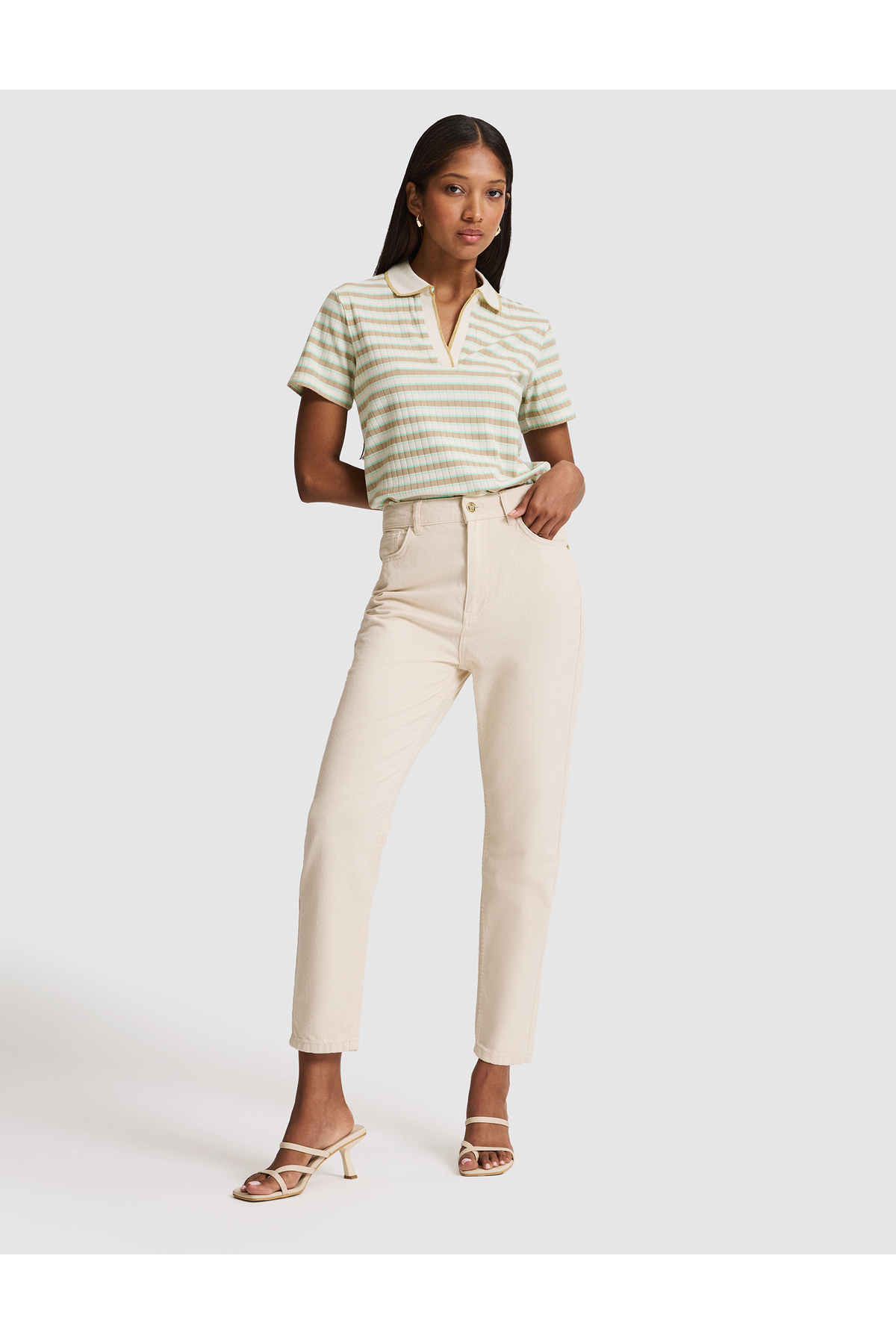 Pierre Cardin Bej Mom High Waist Fit Jean Pantolon 50313225-VR011