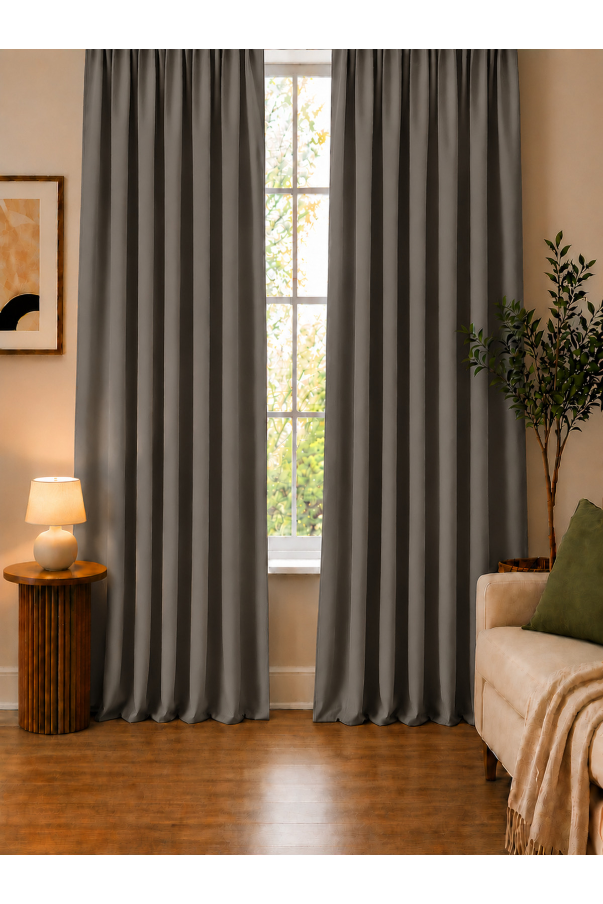 Metallic Color Lightproof Blackout Dimming Thermal Insulated Sunshade Background Curtain (WIDTH X LENGTH)