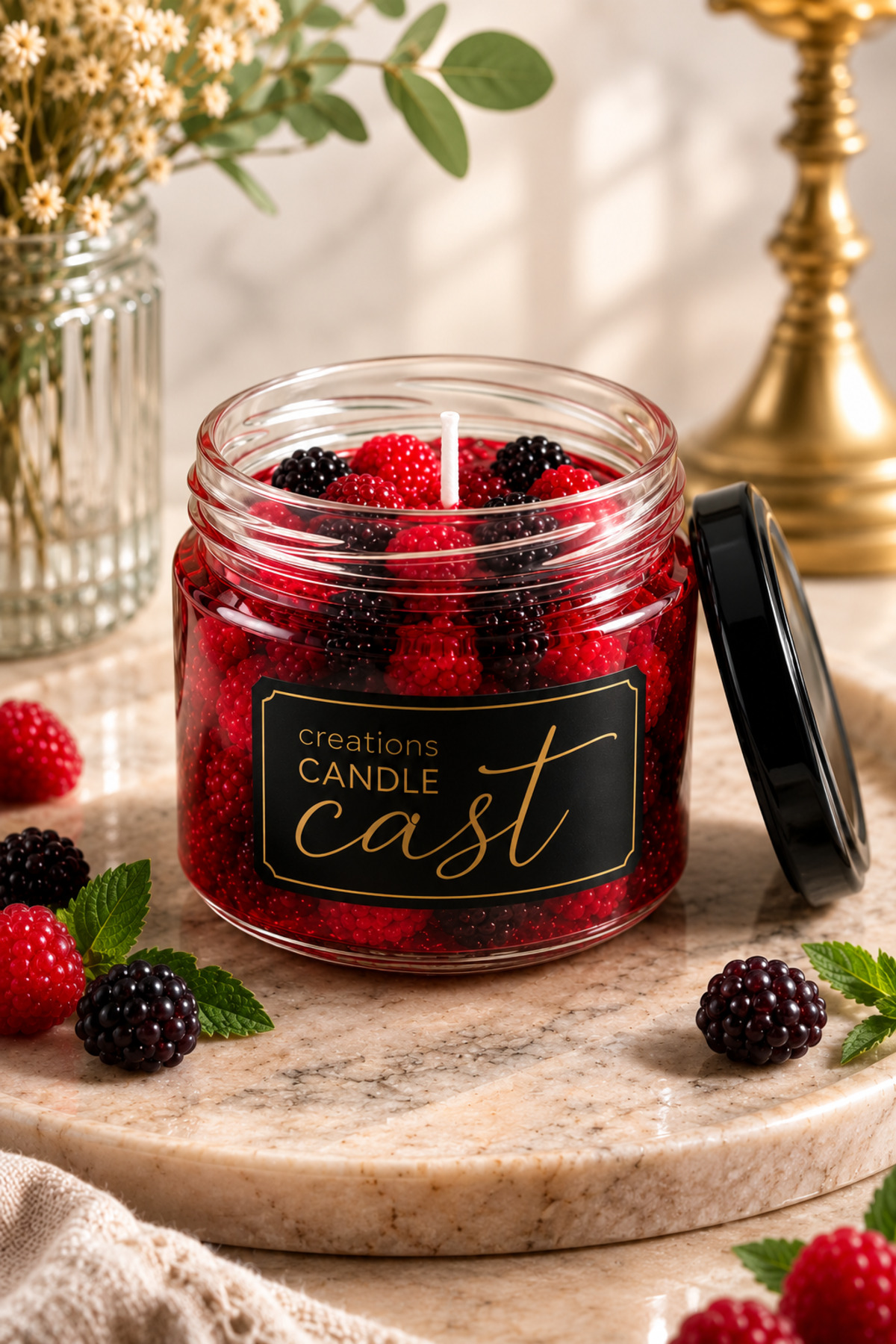 INTENSE BLACKBERRY SCENTED GEL CANDLE – Forest Blackberry Jam 330 ML