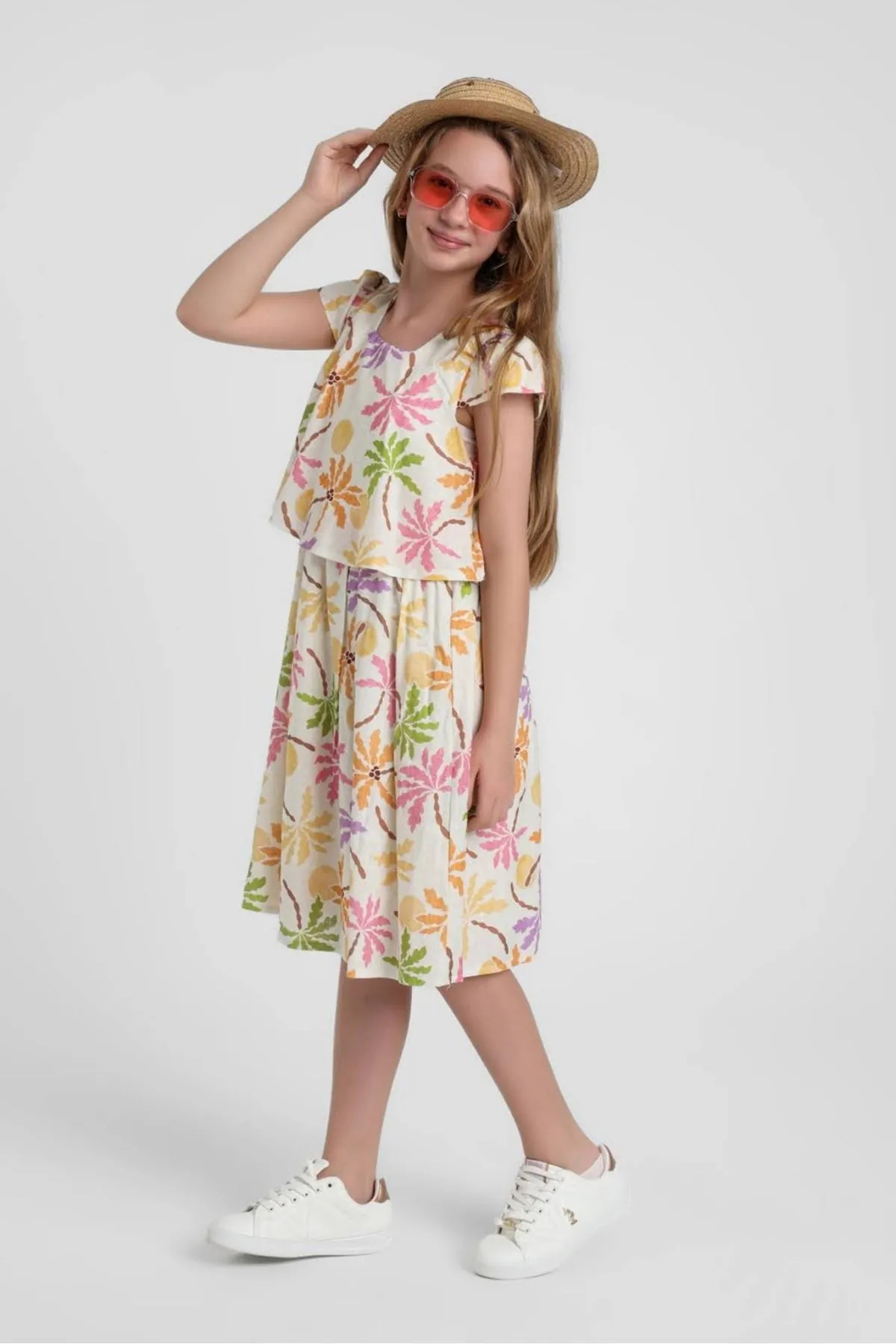 HAUSEkids 5-14 Years Old Clara Bloom Girl's Dress-Latte
