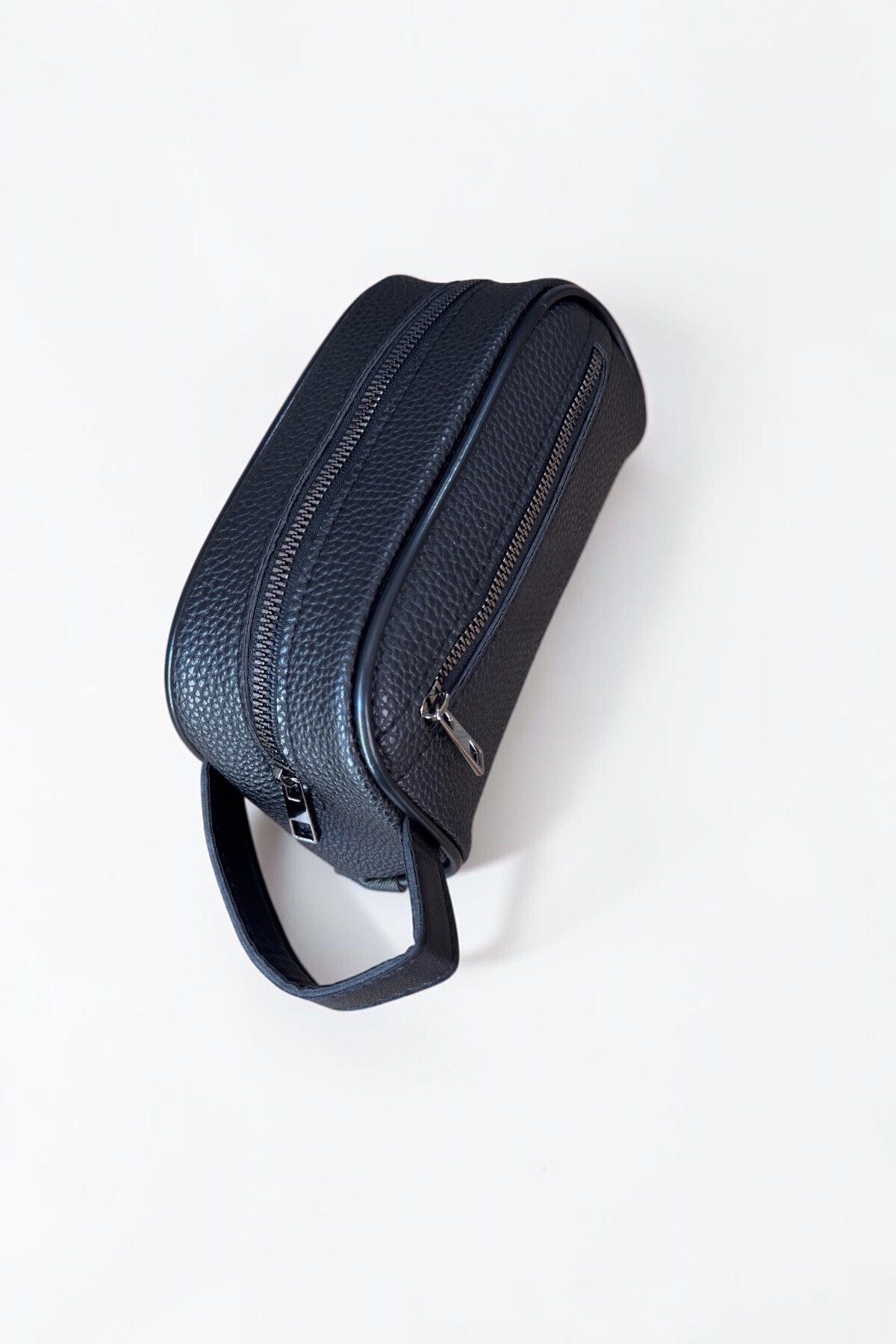 Classbag Erkek Siyah Renk Suni Deri İki Gözlü Portföy Traşlık El Çantası görsel 6